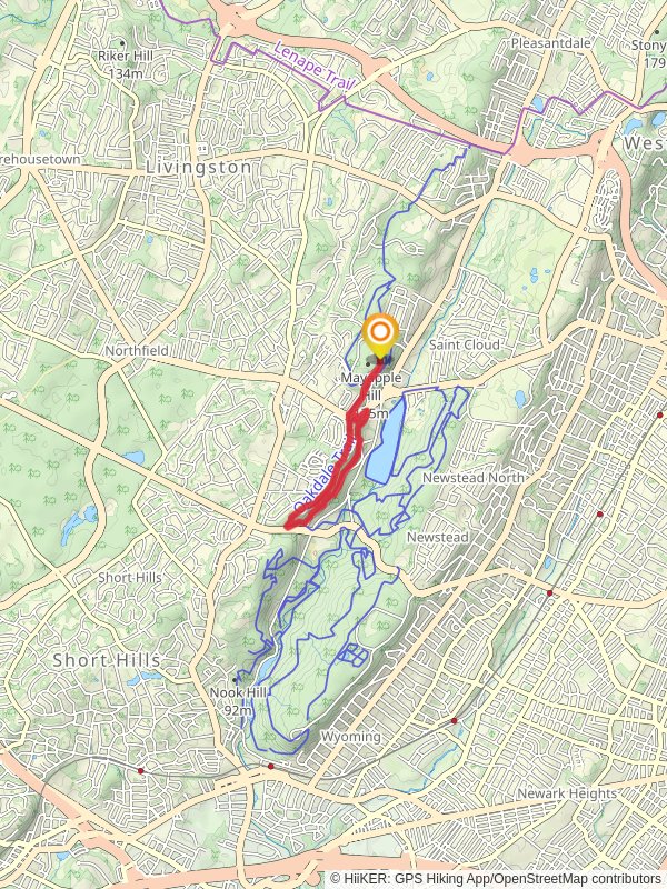 Lenape and Oakdale Loop Trail mobile static map