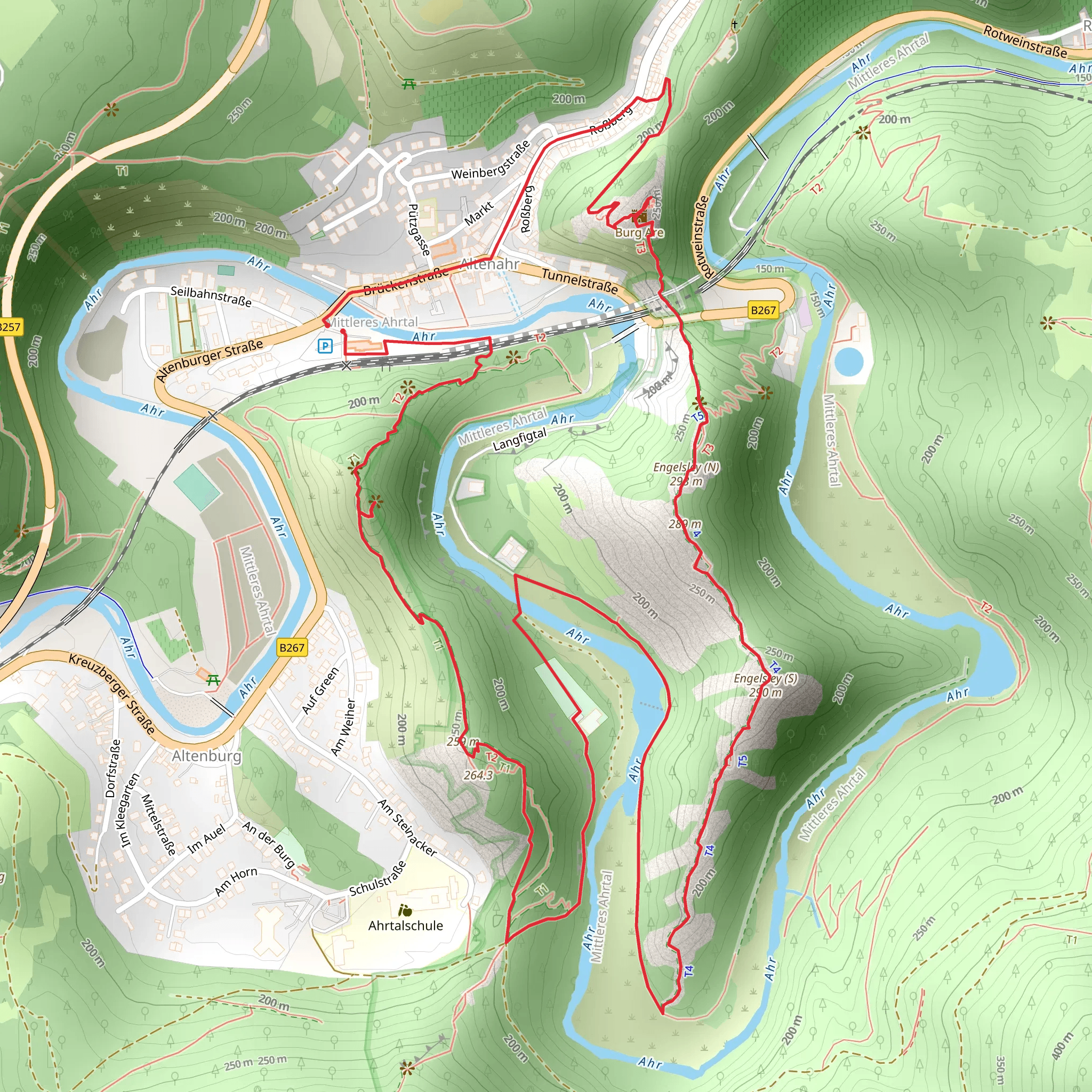 Engelsley S via Altenahr Rundweg and Geologischer Wanderweg Altenahr mobile static map