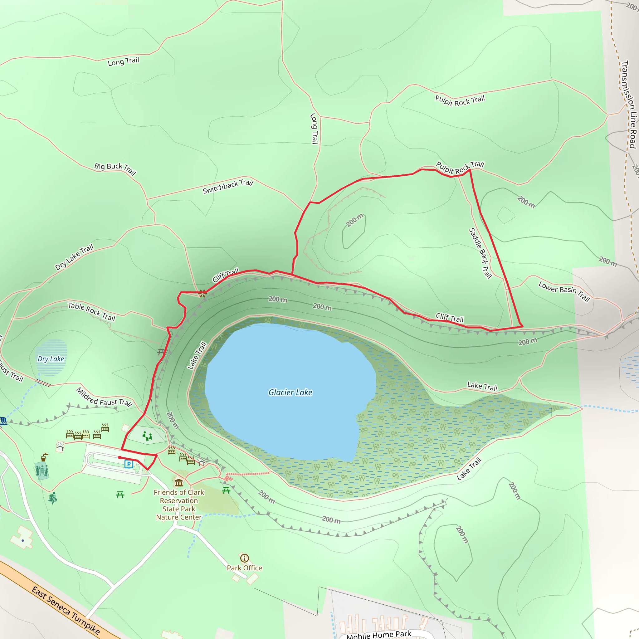 Clark Reservation State Park East Loop mobile static map