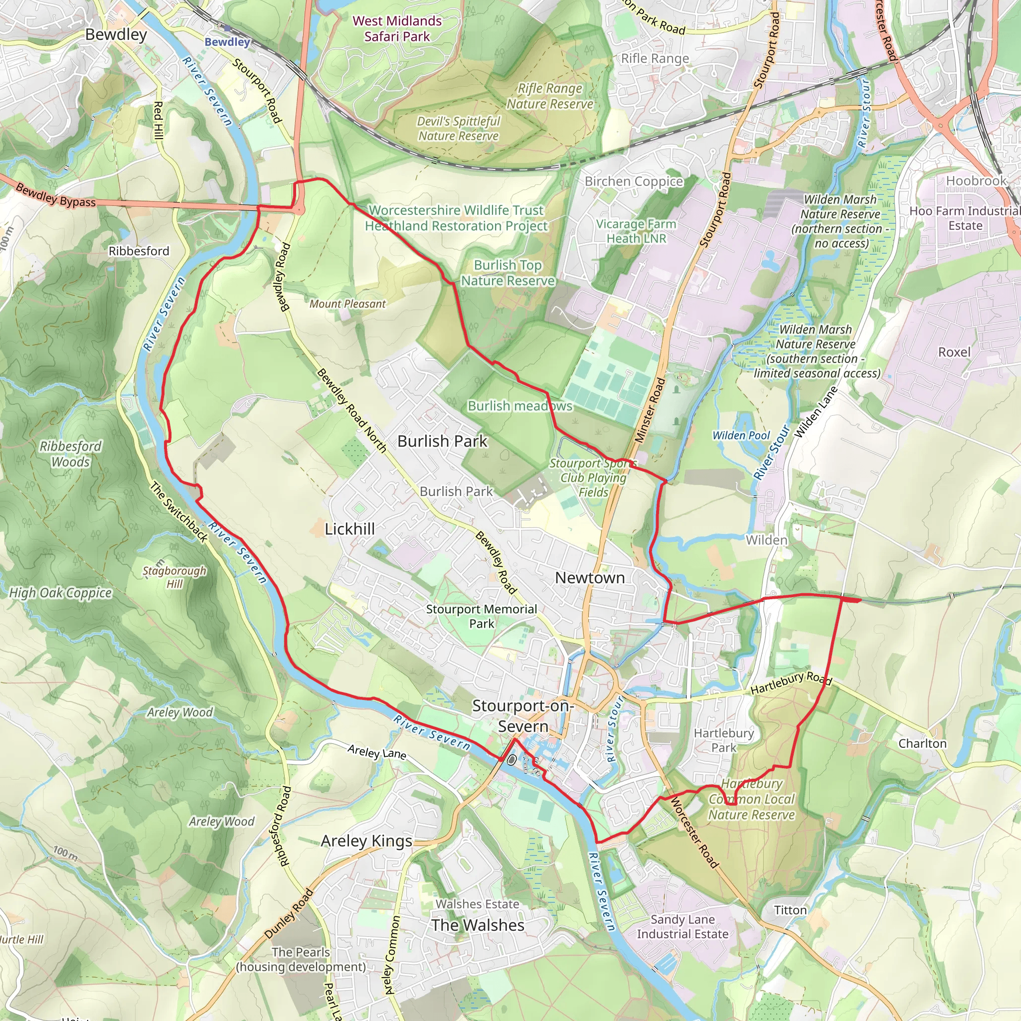 Stourport Loop mobile static map