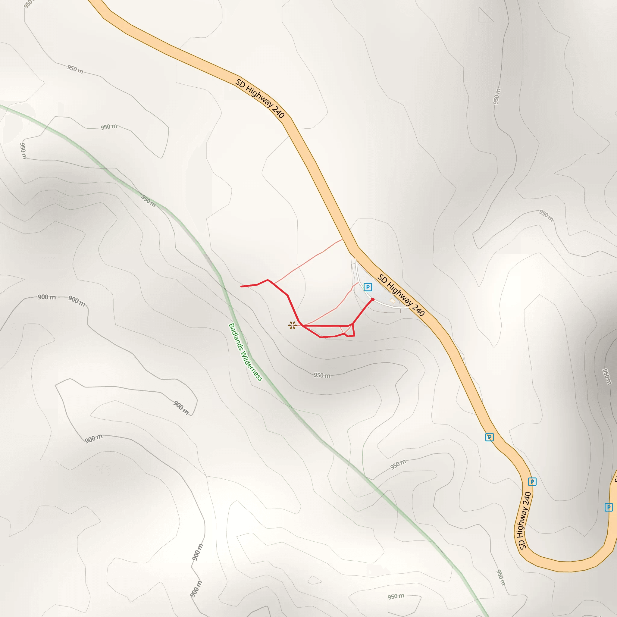Badlands Loop Road mobile static map