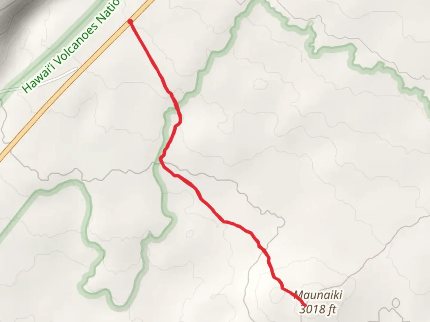 An image depicting the trail Maunaiki via Footprints Trail and its surrounding area.
