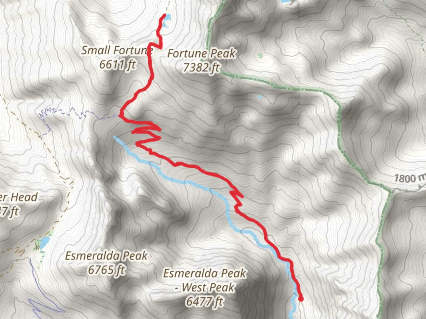 An image depicting the trail Esmeralda Basin Trail and Lake Ann Trail and its surrounding area.