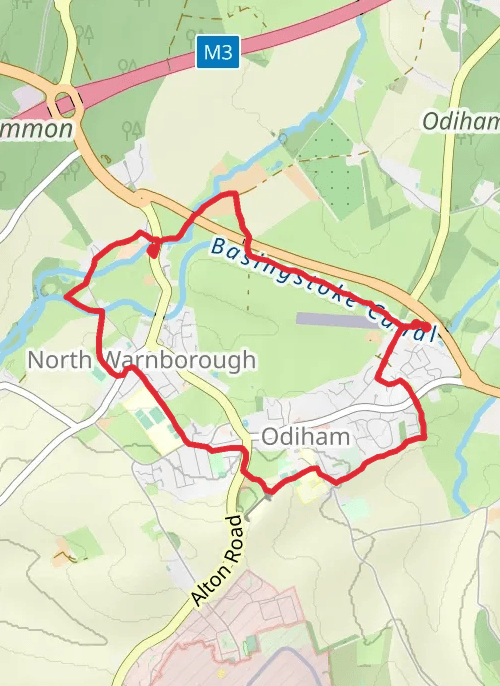 Hike on Odiham and North Warnborough 20250516 mobile static map