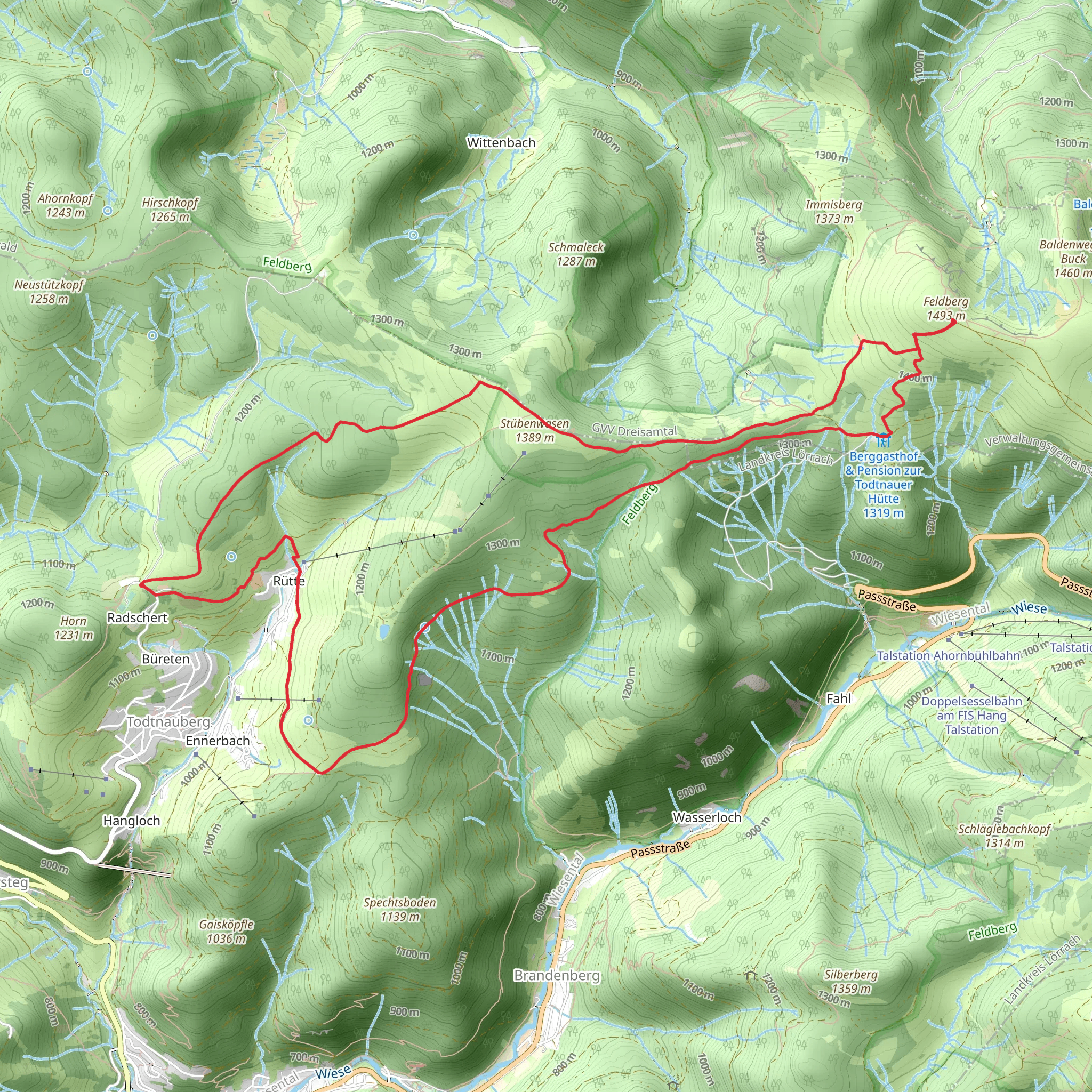 Rutte and Feldberg Loop mobile static map