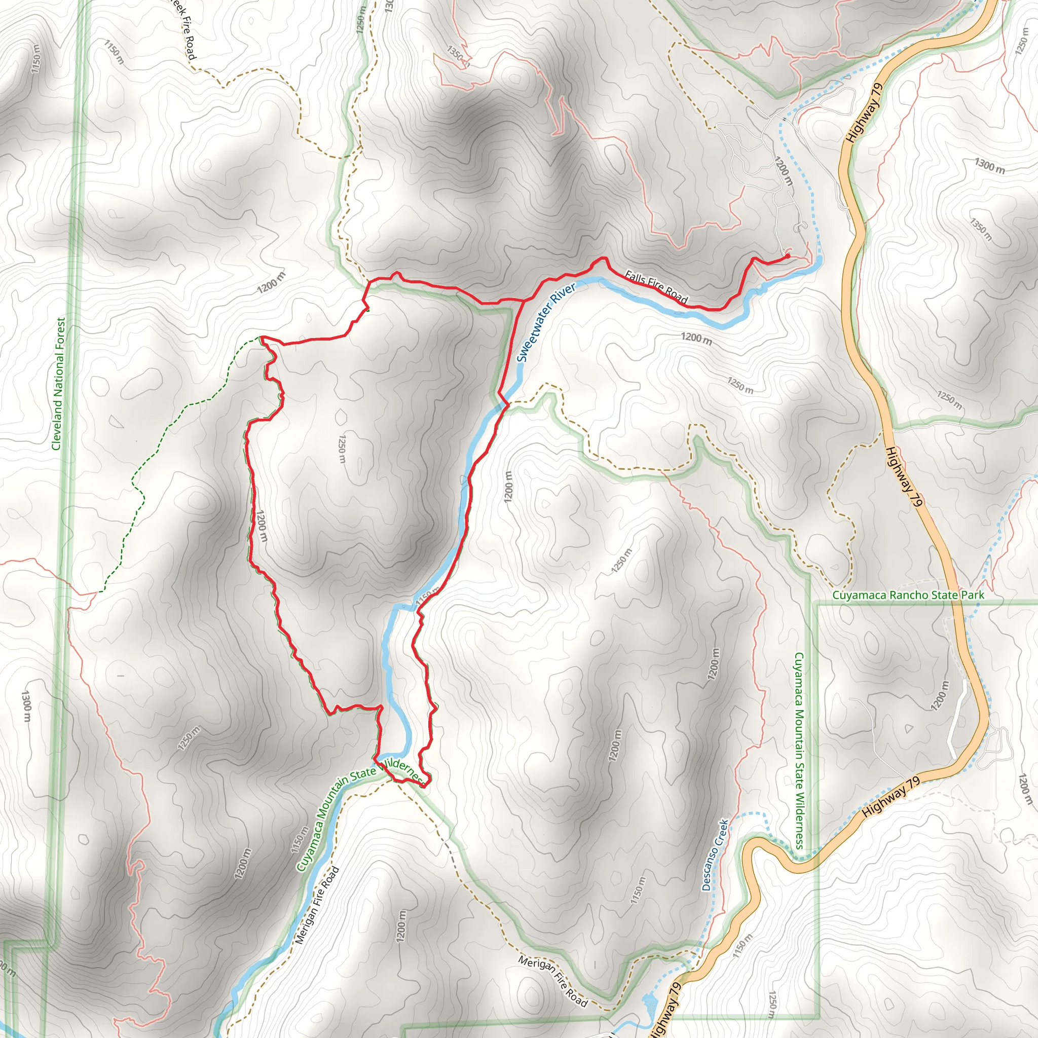 Saddleback and Sweetwater Loop Trail mobile static map