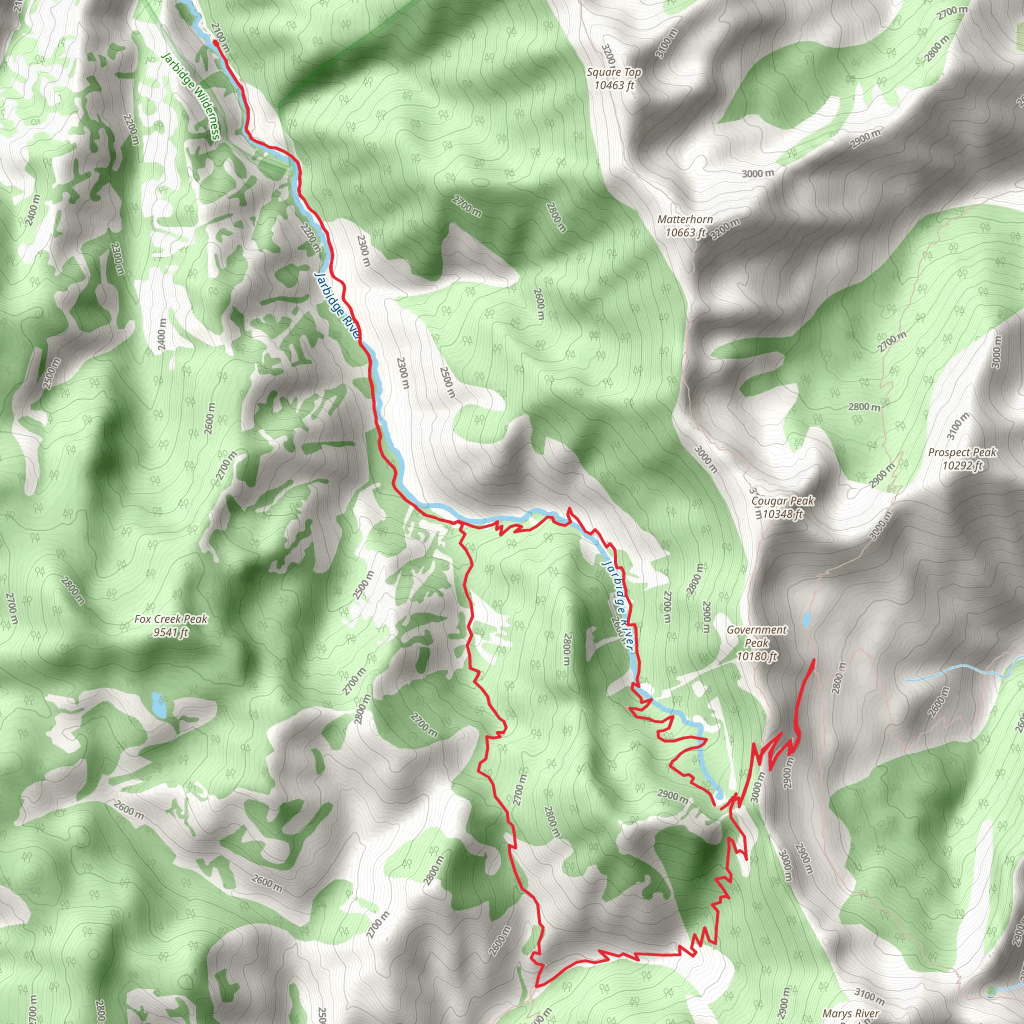 Jarbidge and Emerald Lake Loop mobile static map