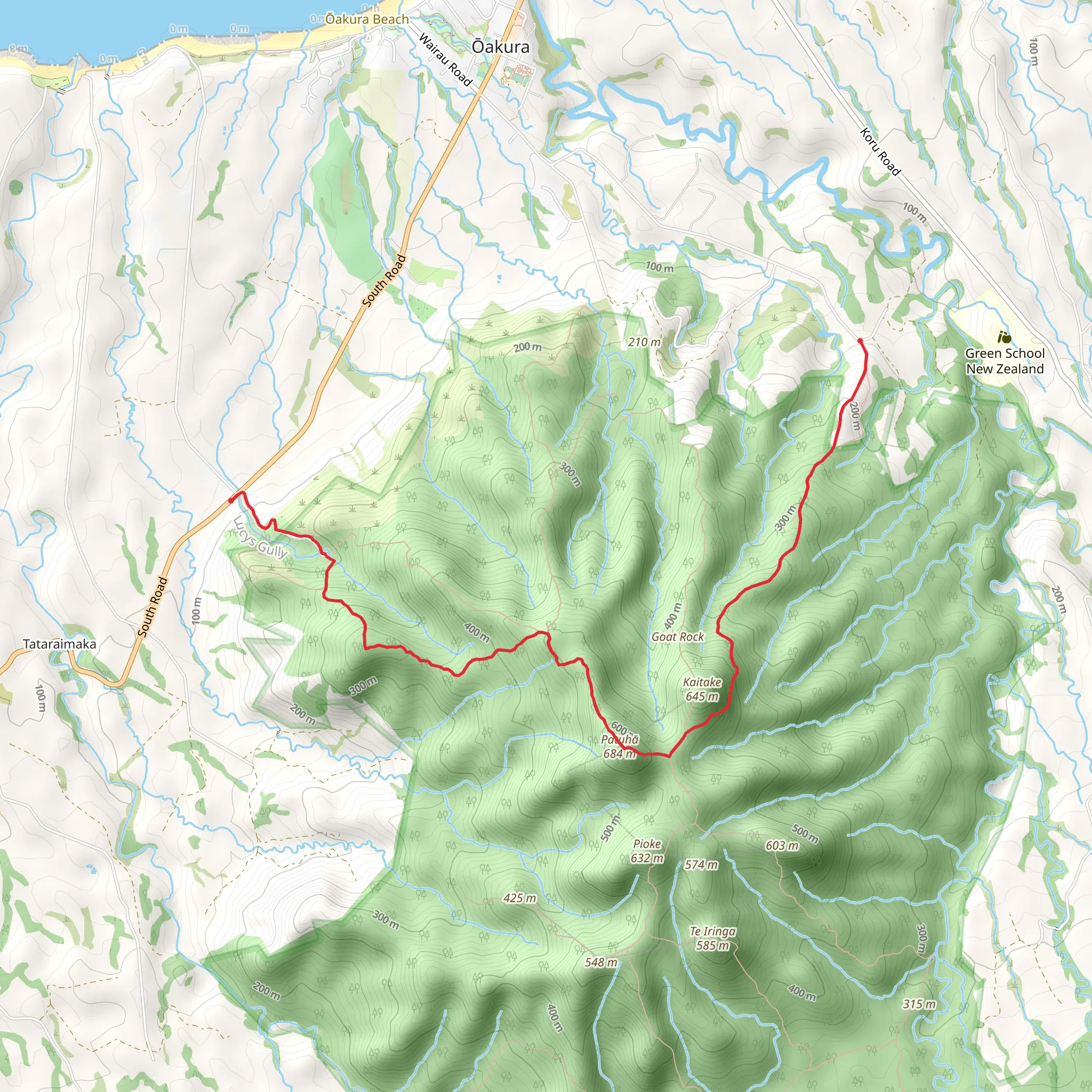 Kaitake Peak Crossing mobile static map