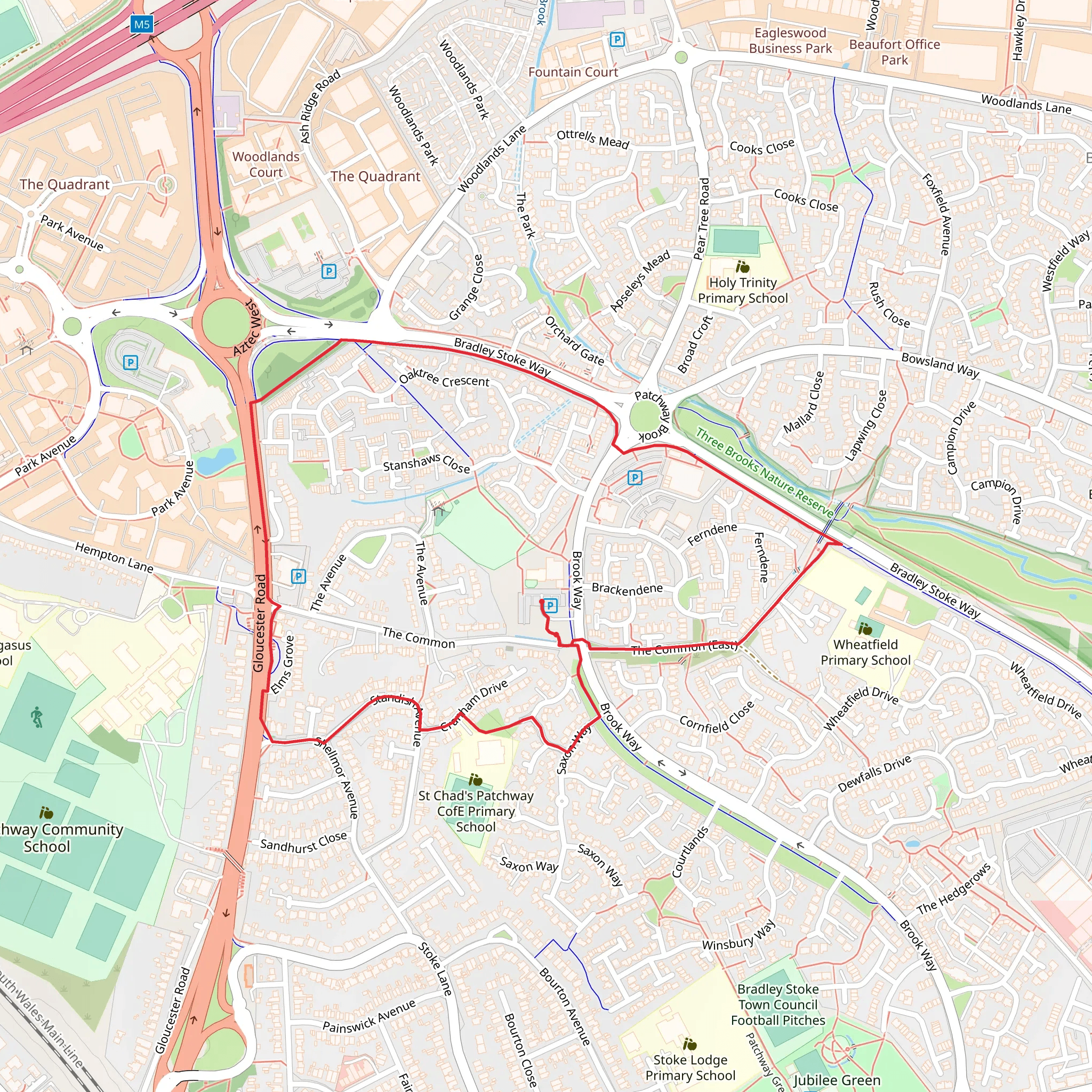 Bradley Stoke Short Loop mobile static map