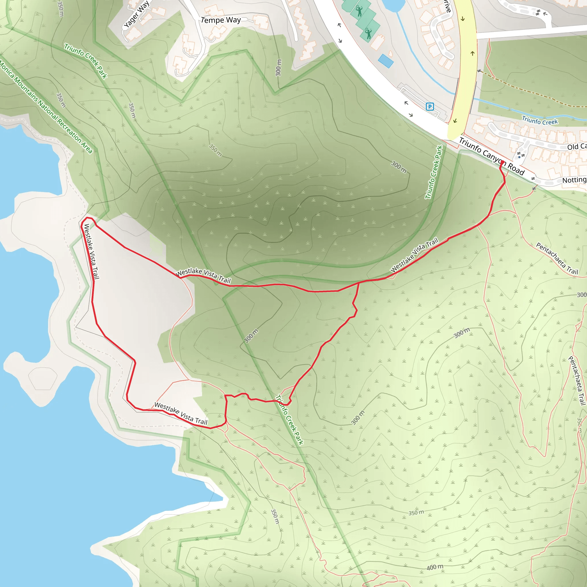 Westlake Vista Loop Trail mobile static map