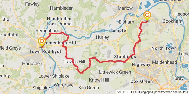 Chiltern Way Berkshire Loop stage 2 Map