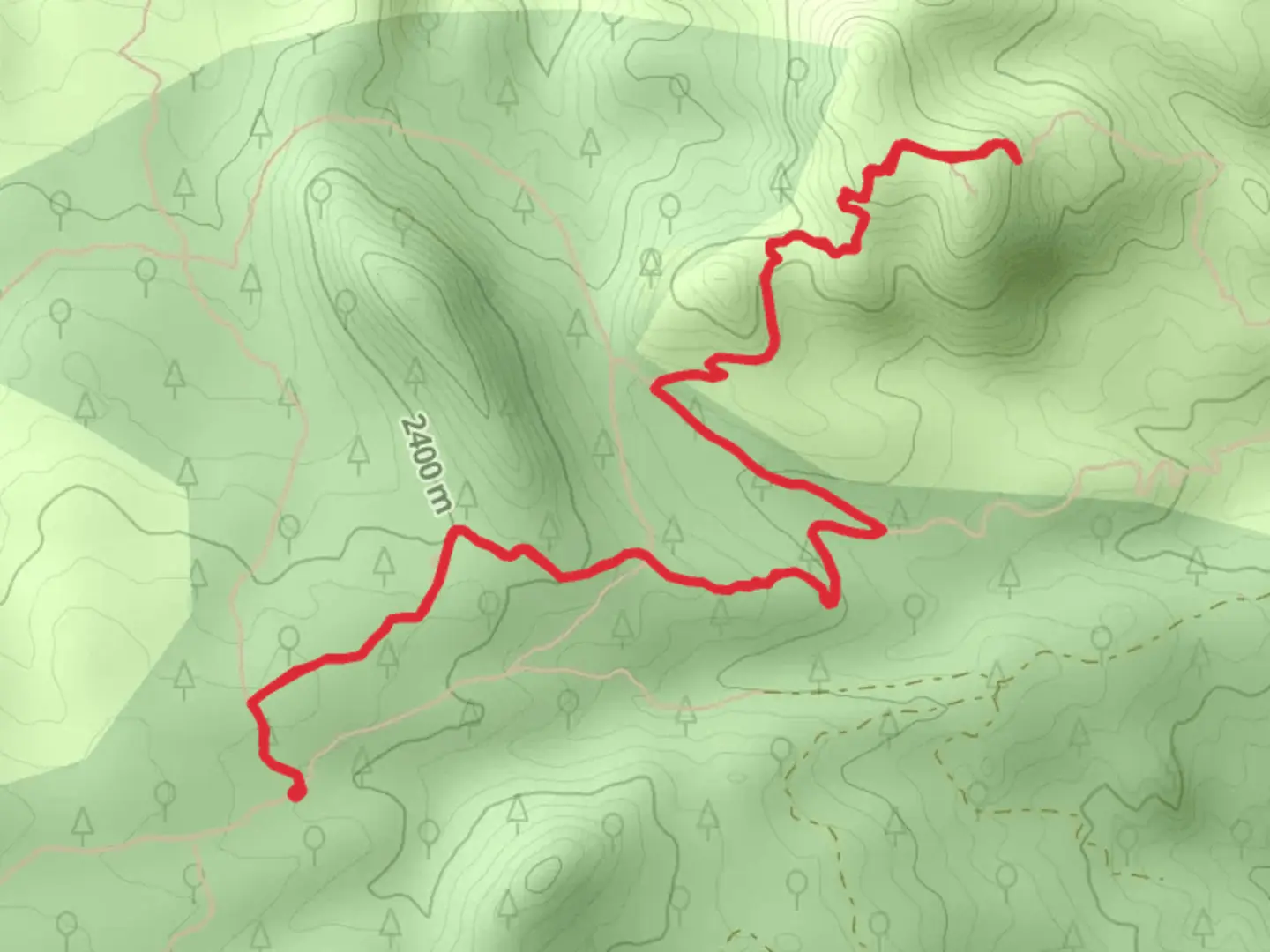 An image depicting the trail Raspberry Ridge via Charlies Cutoff Trail and its surrounding area.