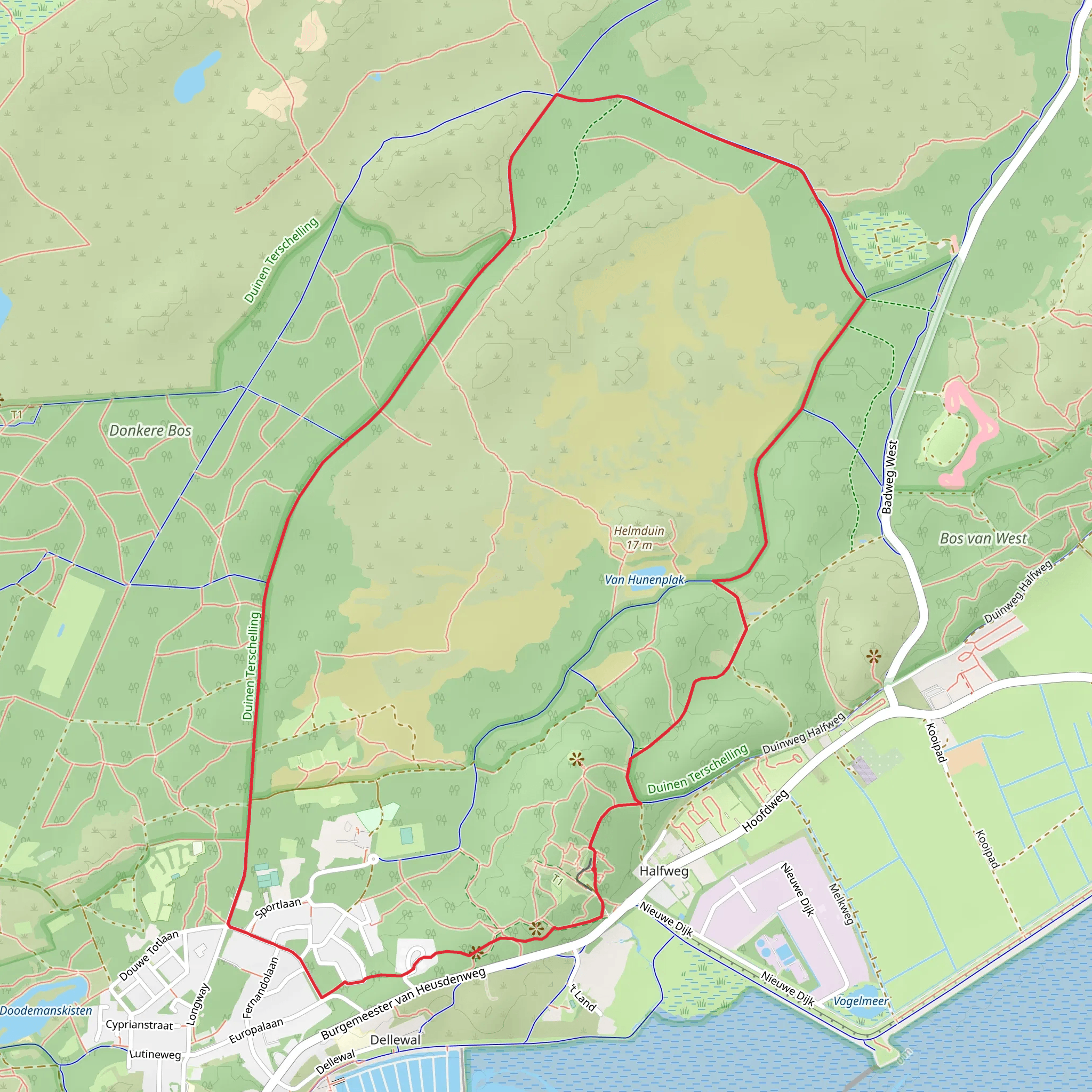 Bos van West via Long Way mobile static map