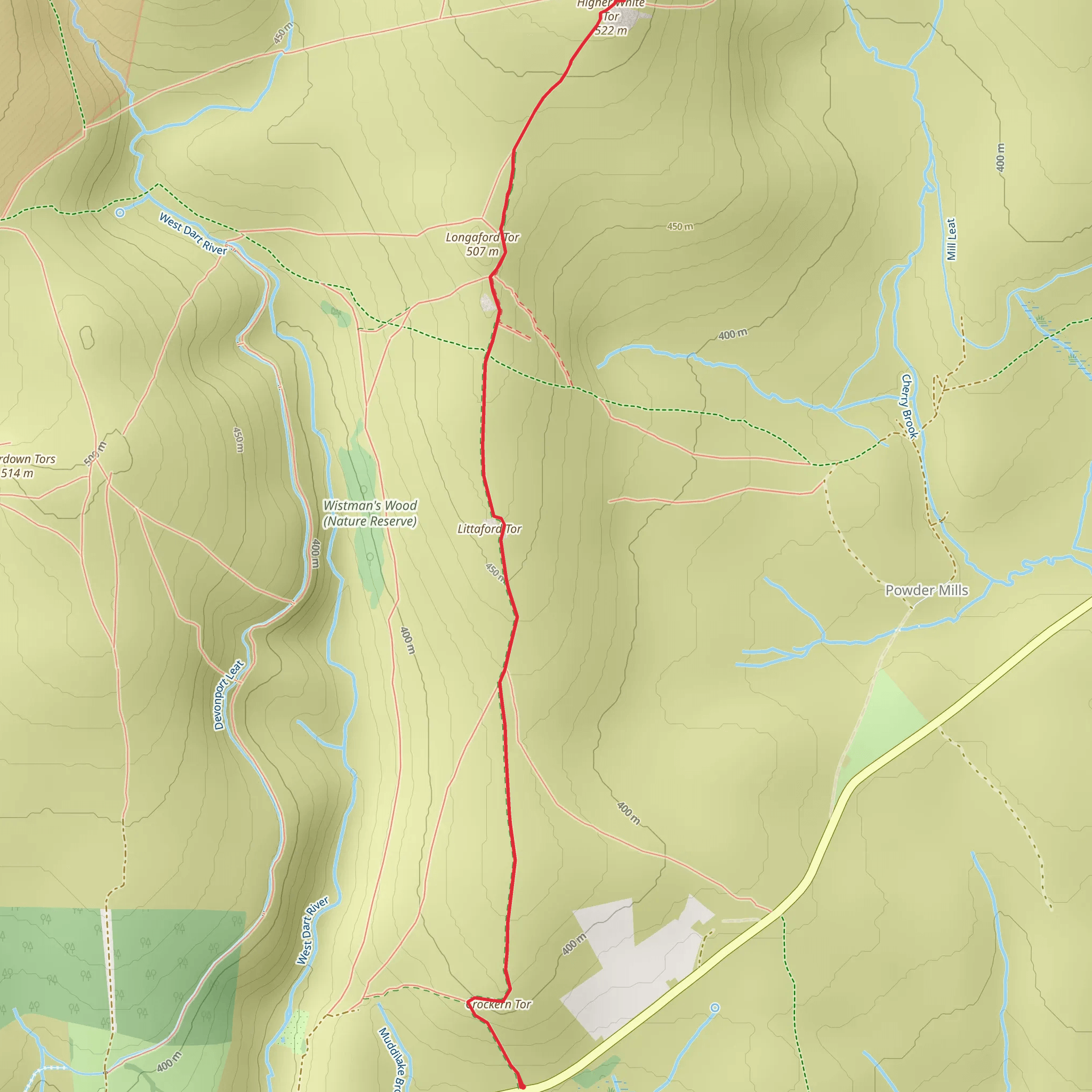 Higher White Tor mobile static map