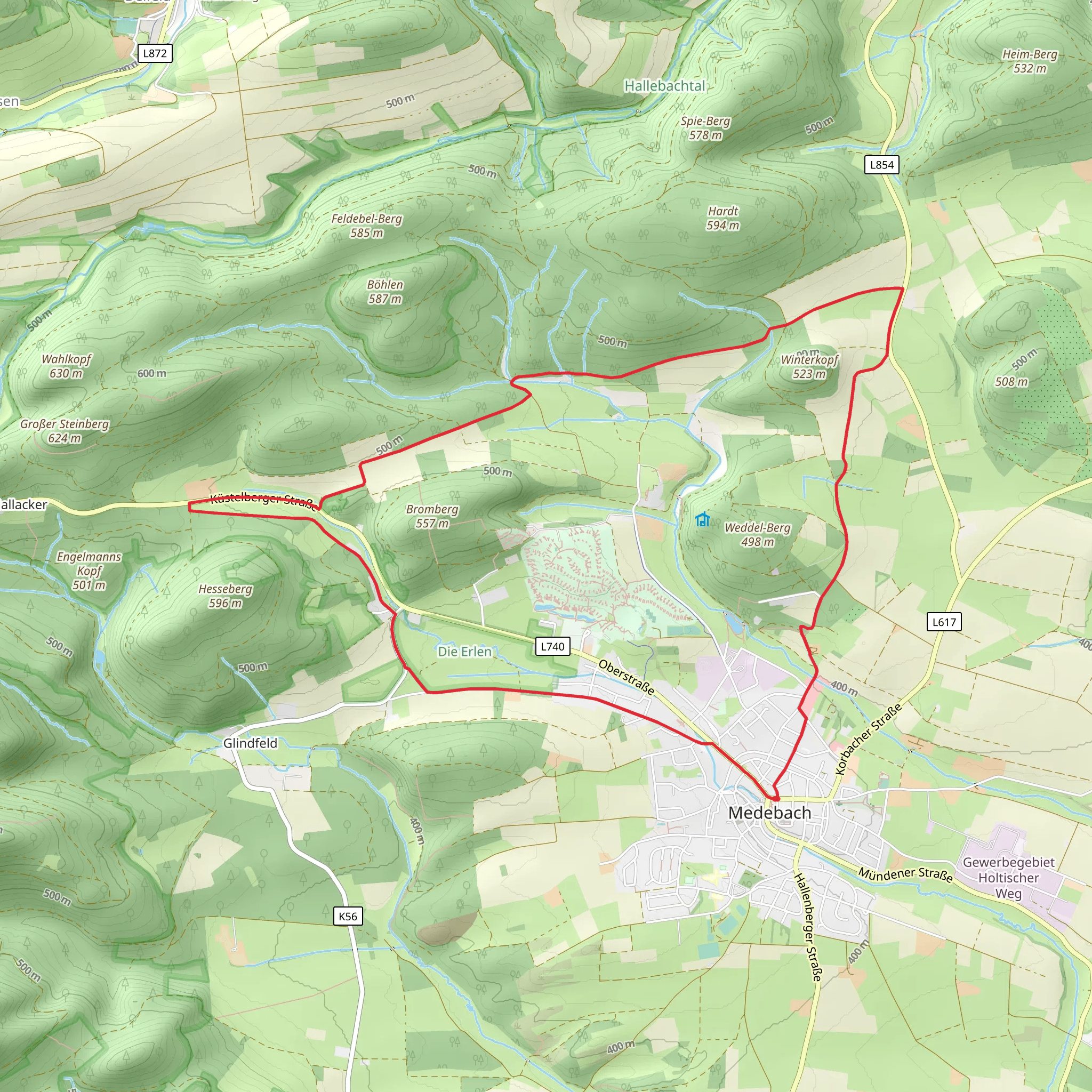 Medebach Rundweg mobile static map