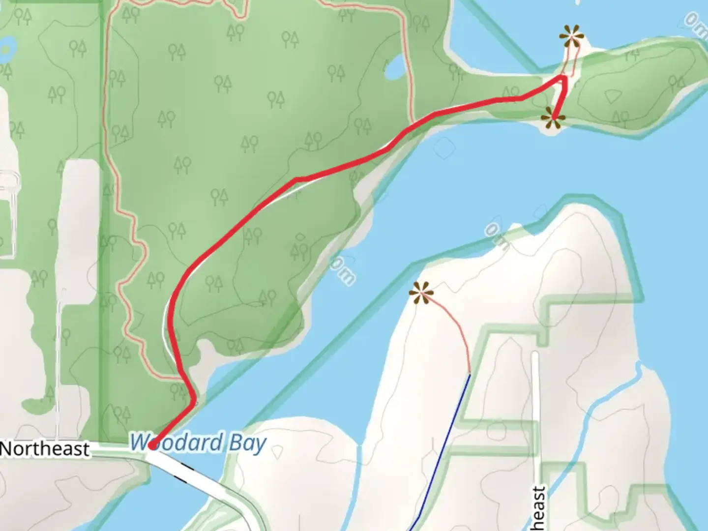 An image depicting the trail Woodard Point Park Walk and its surrounding area.