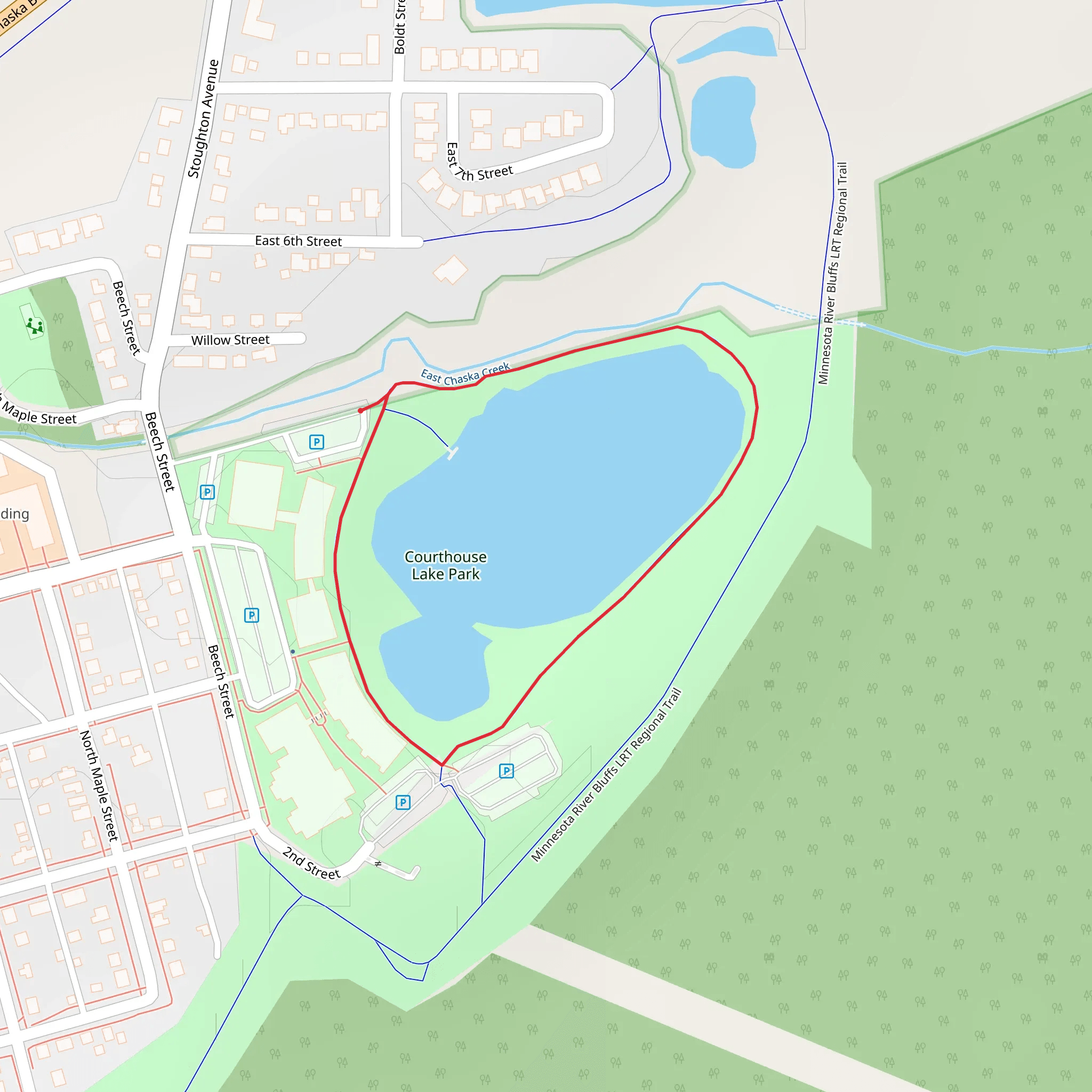 Courthouse Lake Loop mobile static map