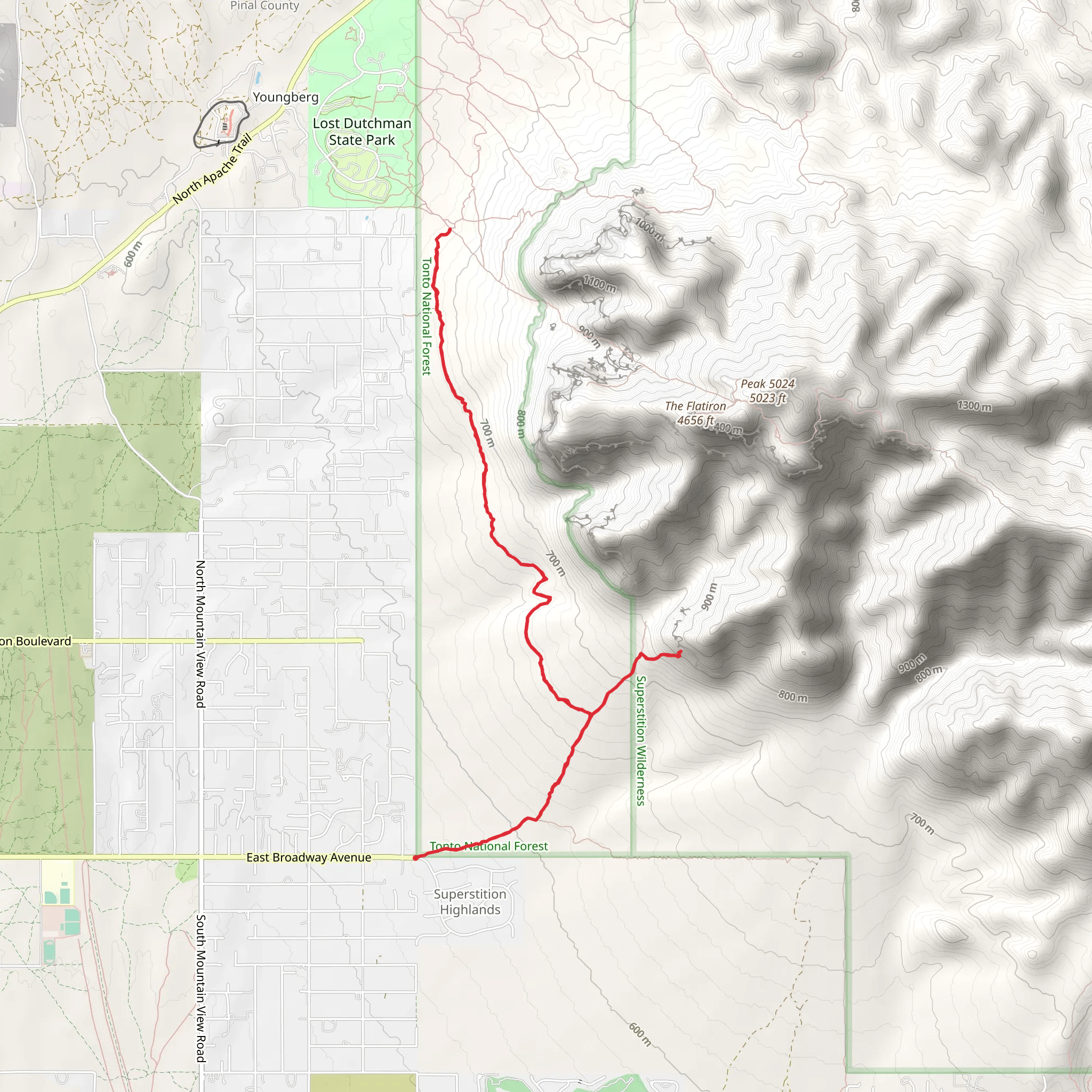 Jacob's Crosscut and Broadway Cave Trail mobile static map
