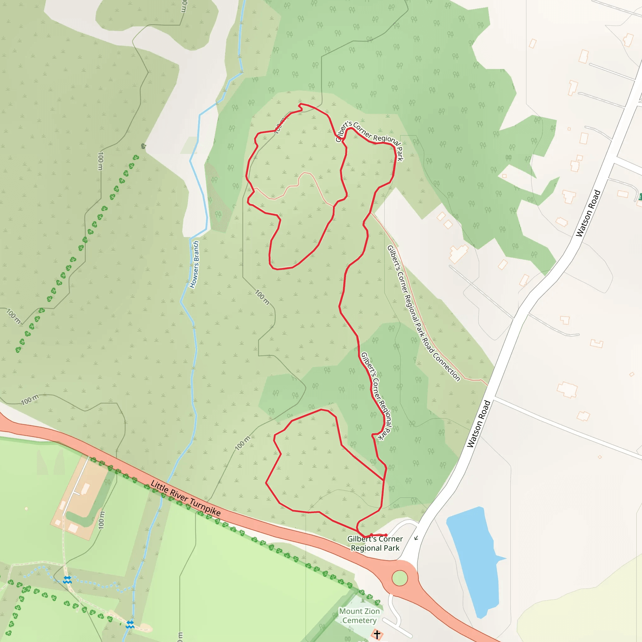 Gilbert's Corner Regional Park Loop mobile static map