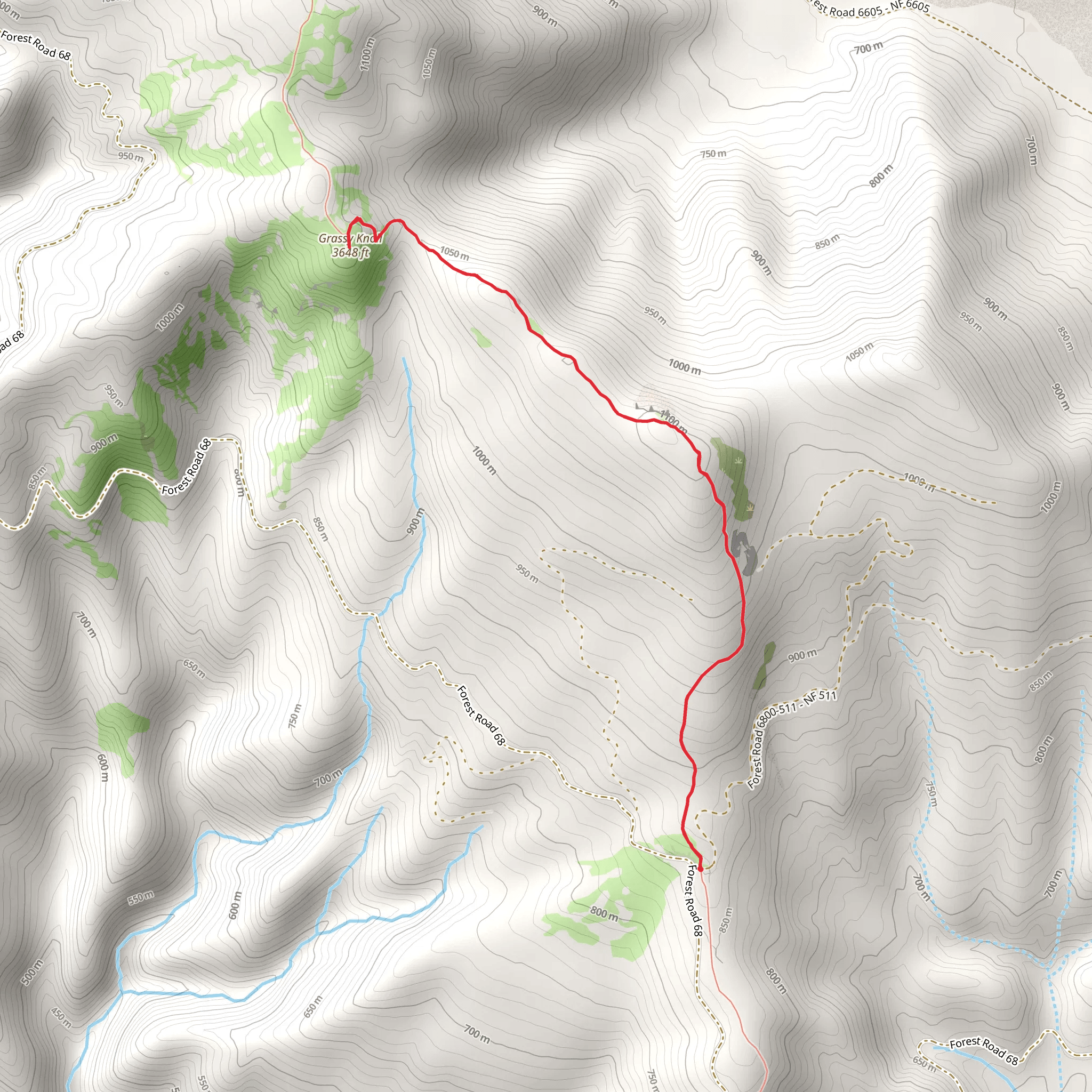 Grassy Knoll Out and Back mobile static map