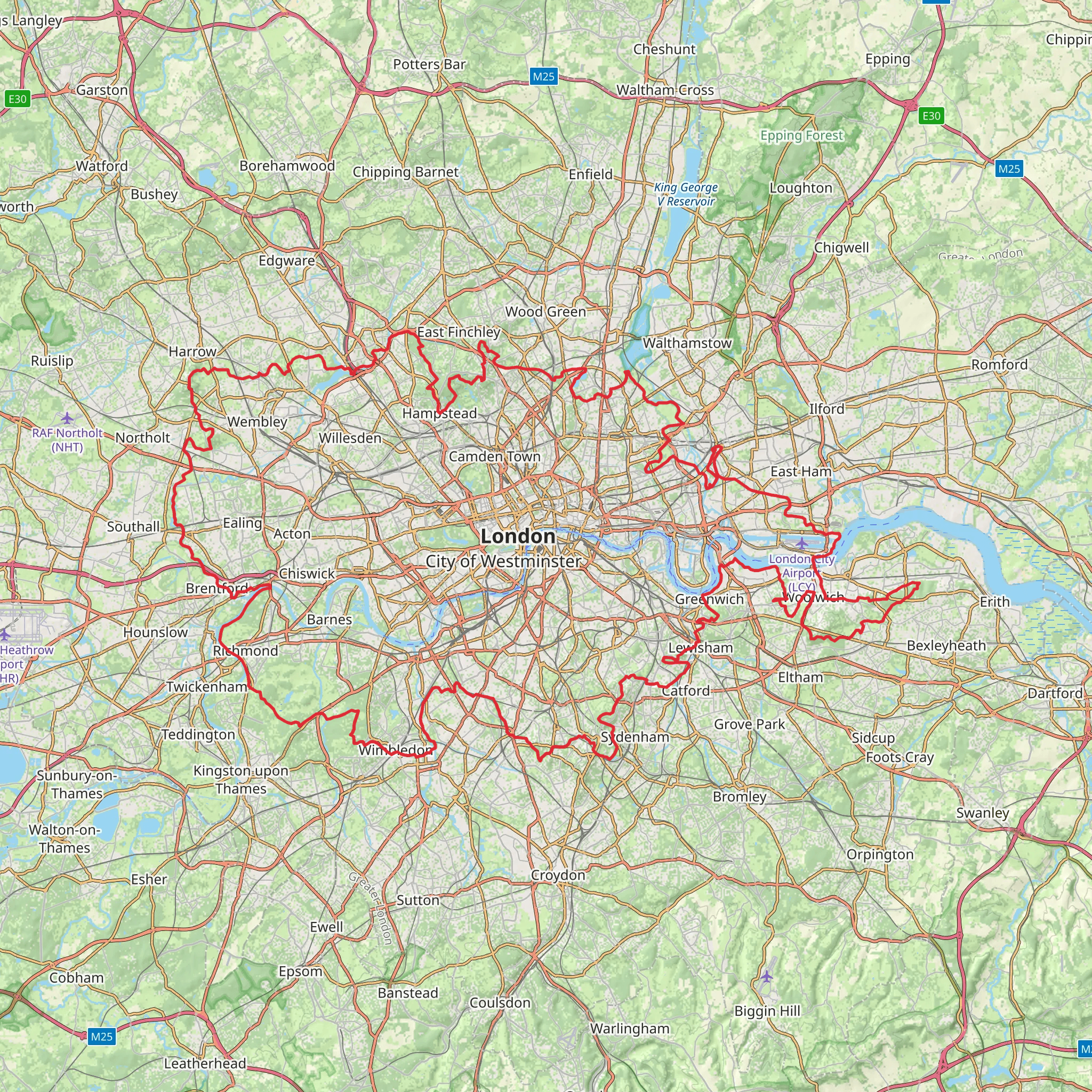 Green London Way mobile static map