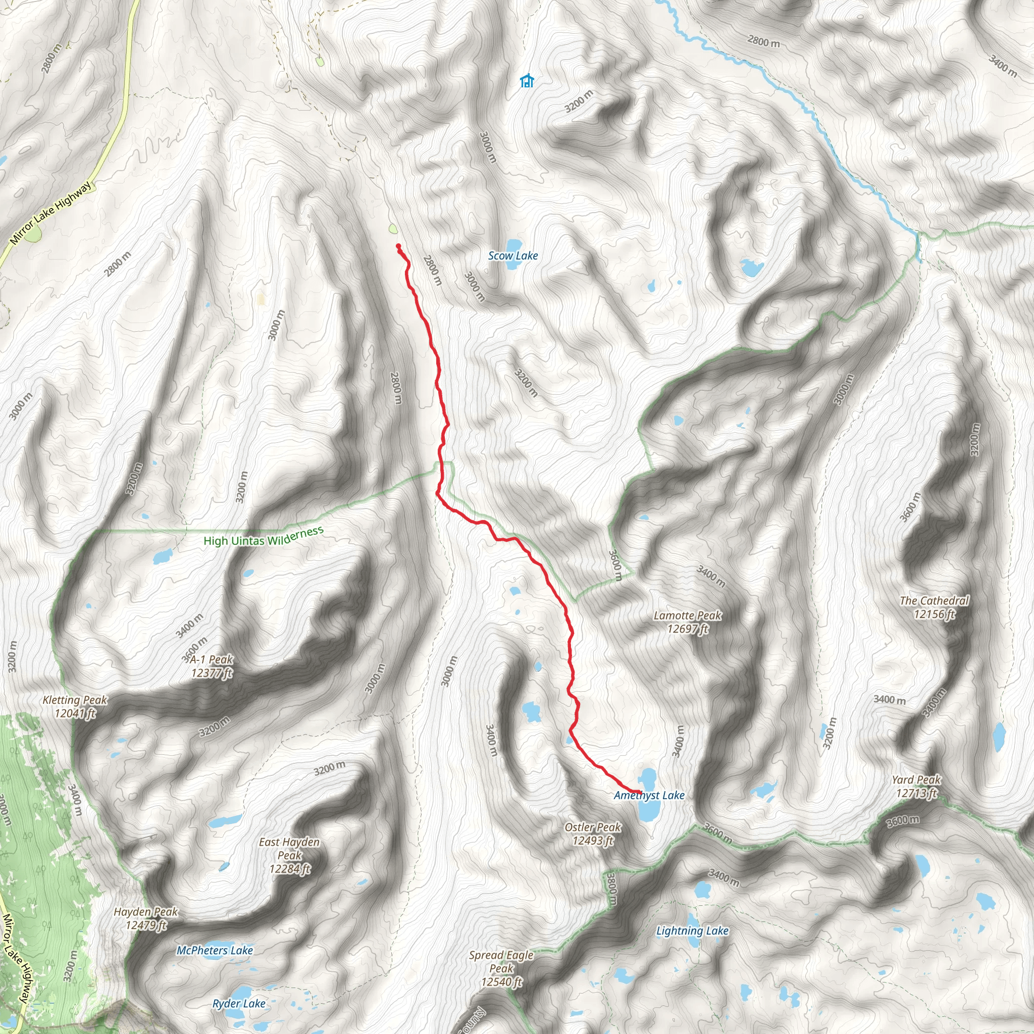 Amethyst Lake Trail mobile static map