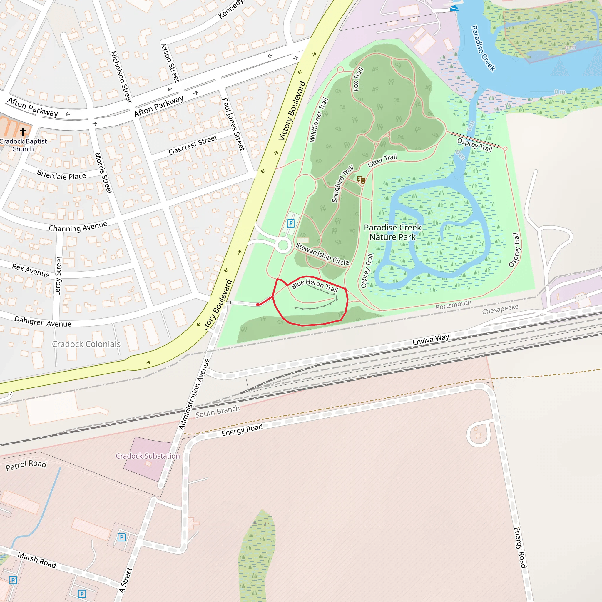 Blue Heron Loop Trail mobile static map