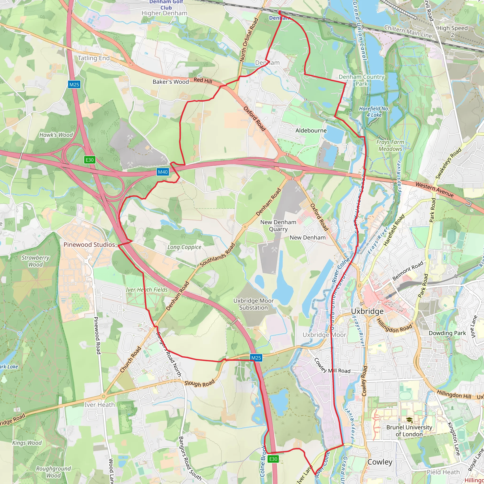 Denham Circular mobile static map