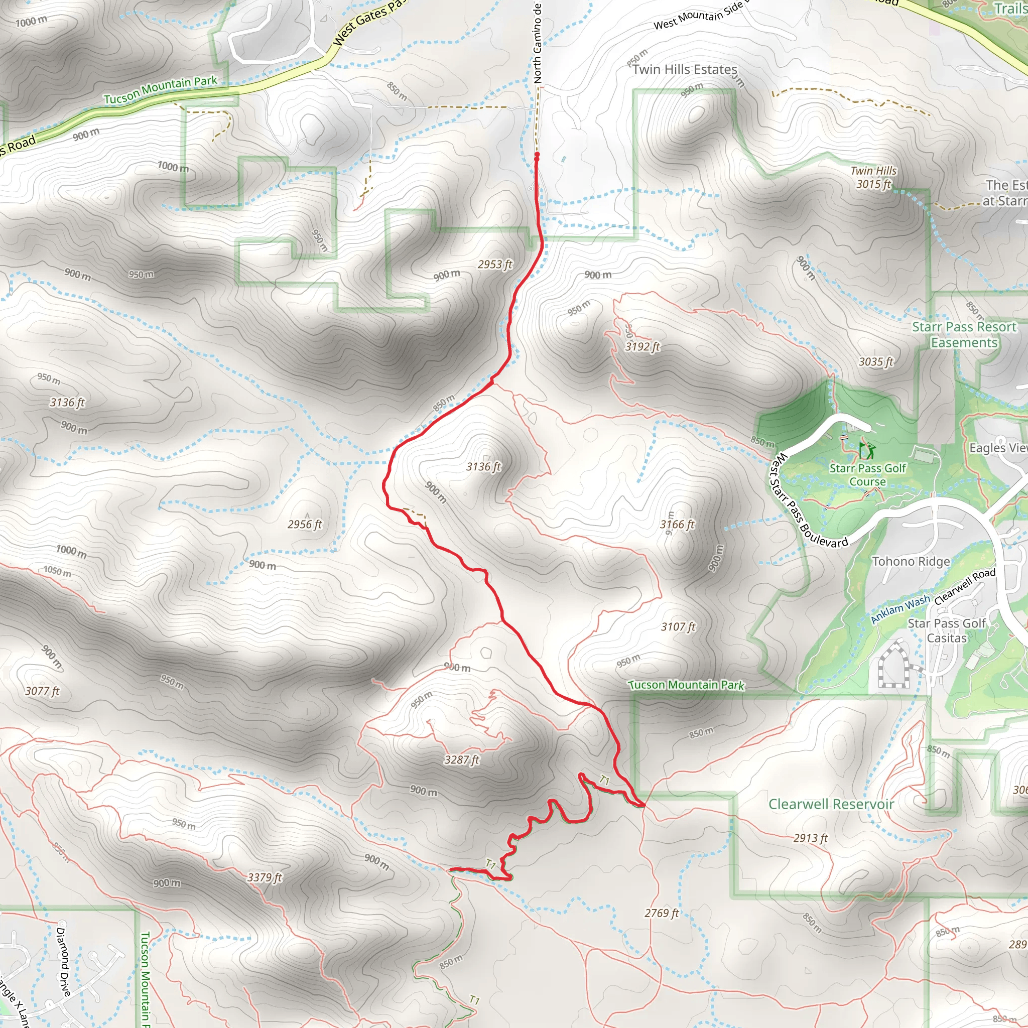 Yetman Trail Out and Back mobile static map