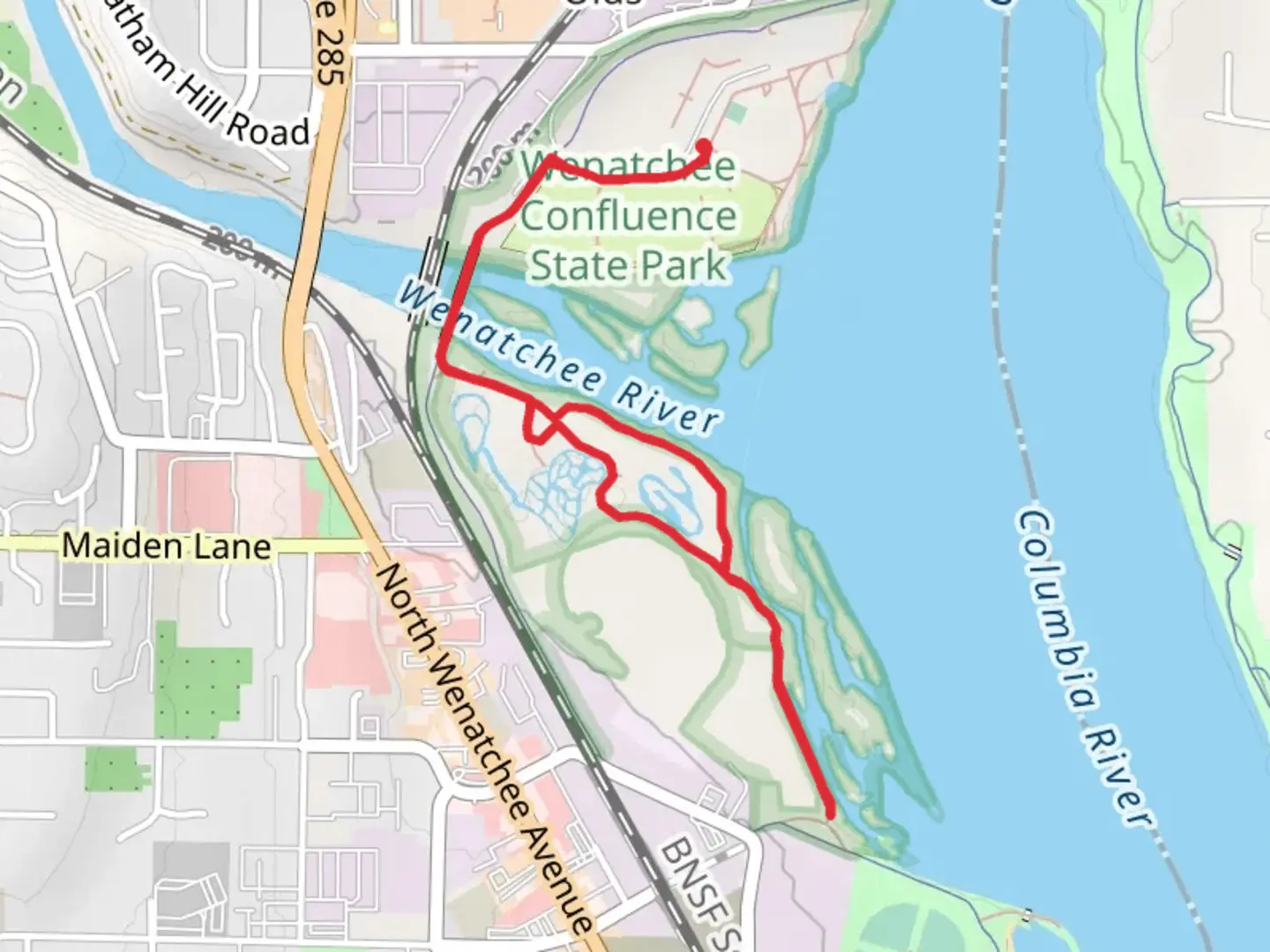 An image depicting the trail Horan Natural Area Loop and its surrounding area.
