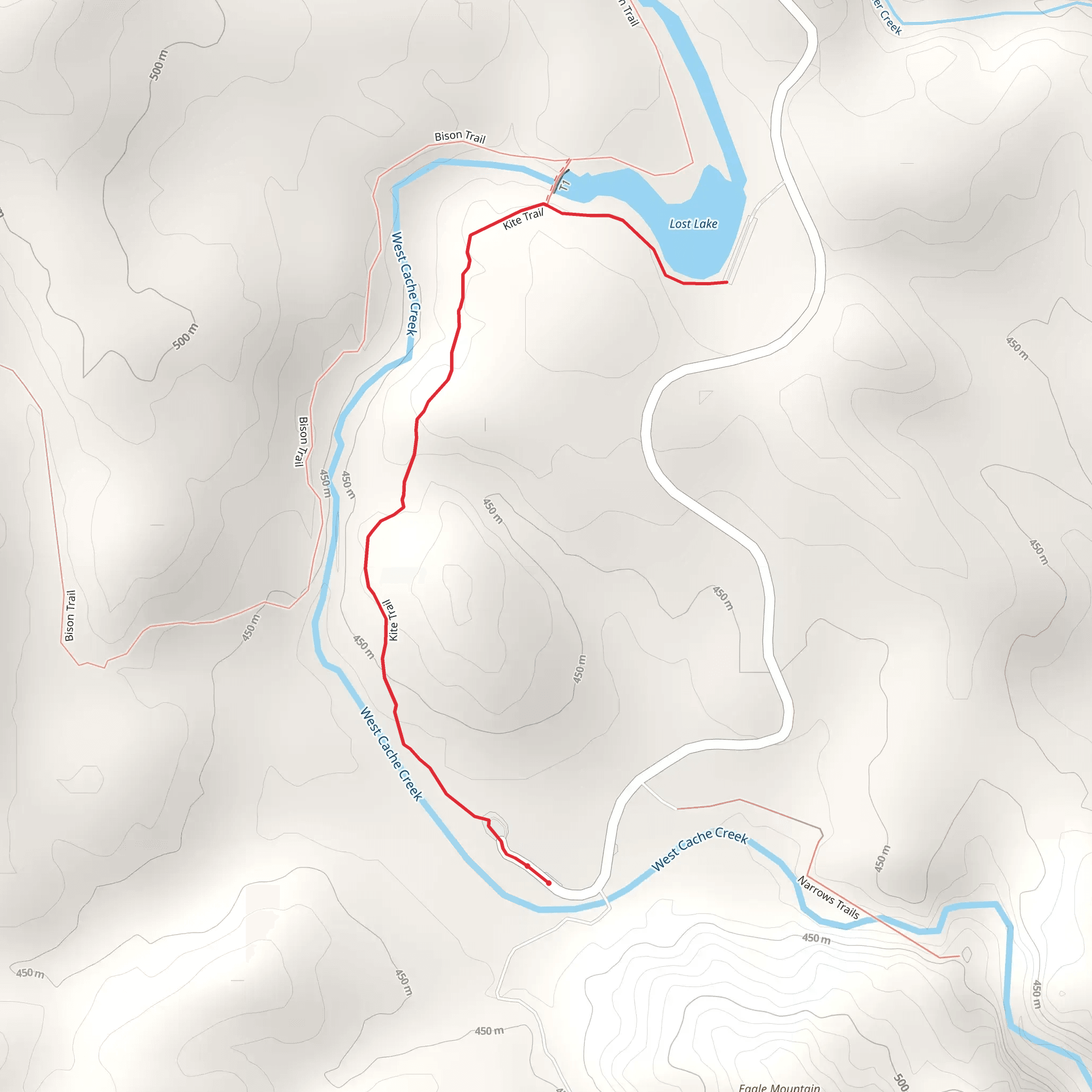 Lost Lake via Kite Trail mobile static map
