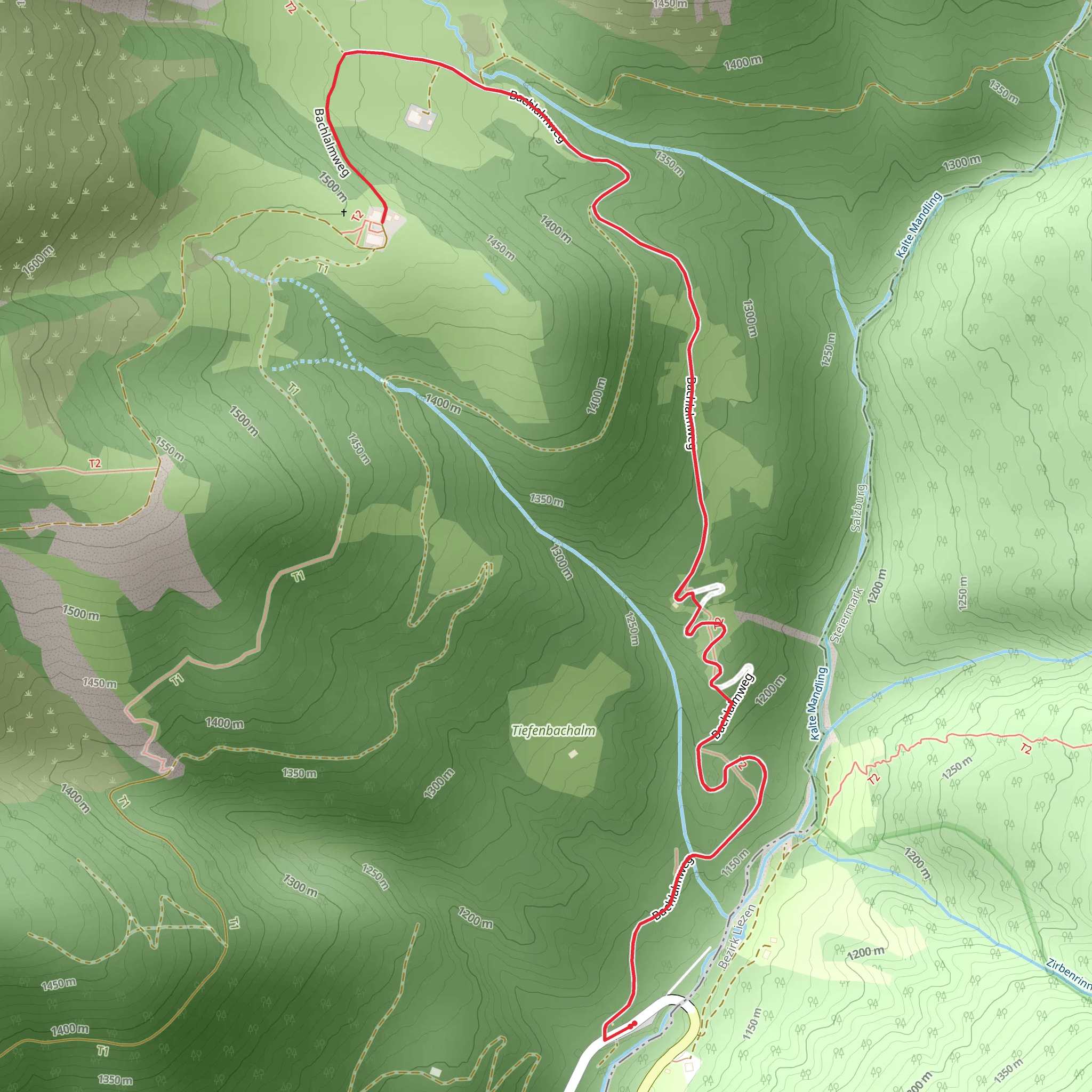 Bachlalm Hike mobile static map