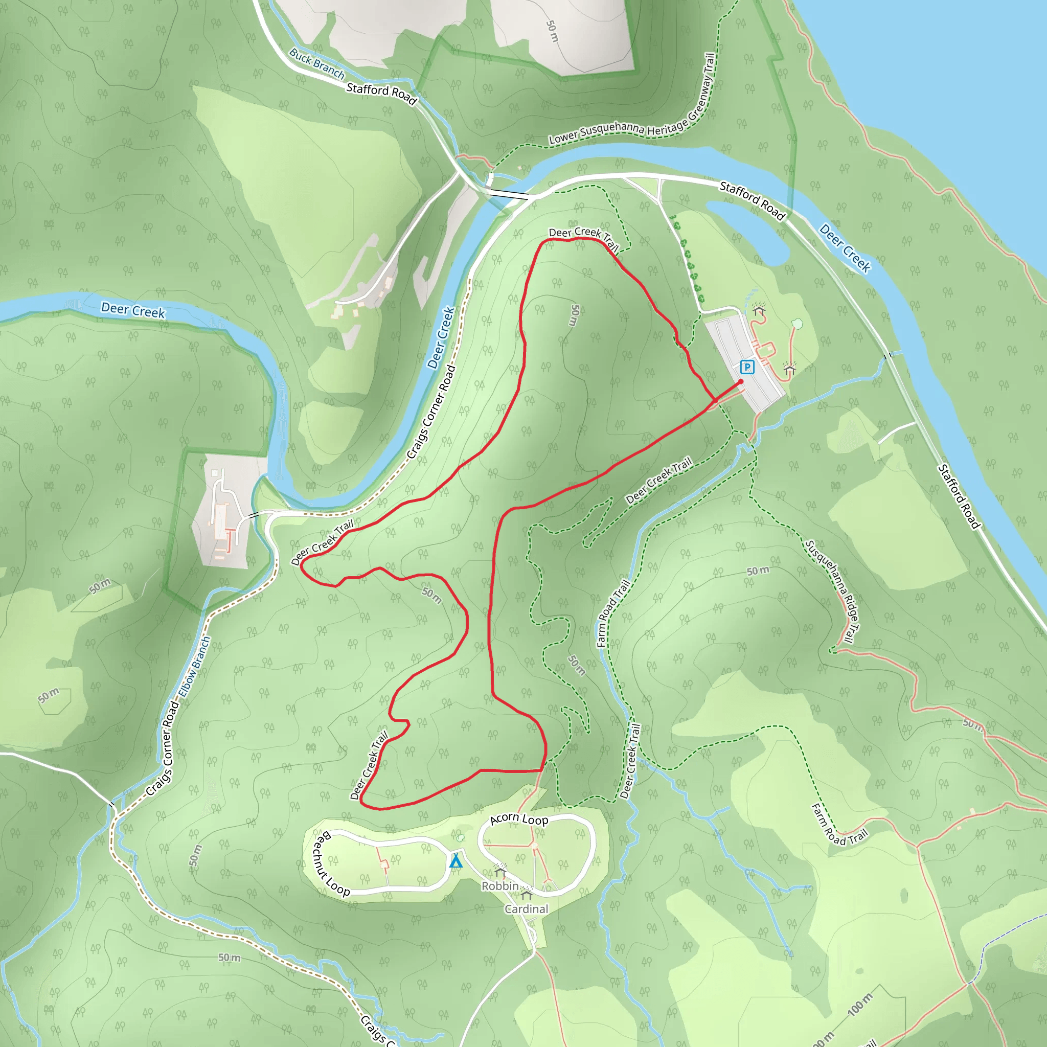 Deer Creek Loop Trail mobile static map