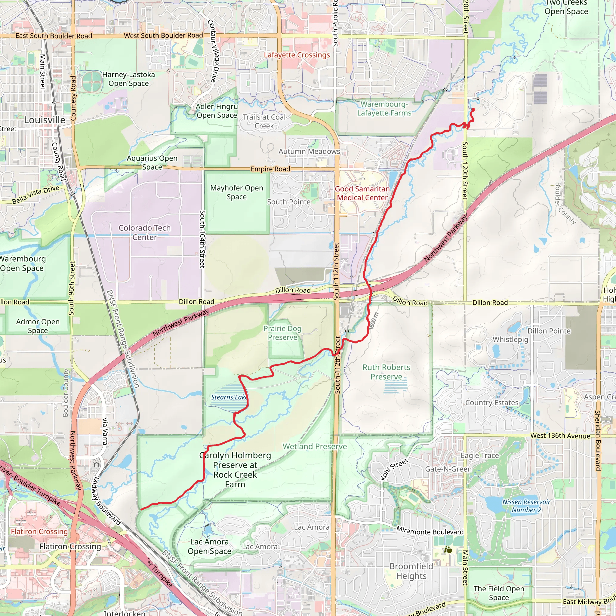 Stearns Lake via Mary Miller Trail and Cradleboard Trail mobile static map