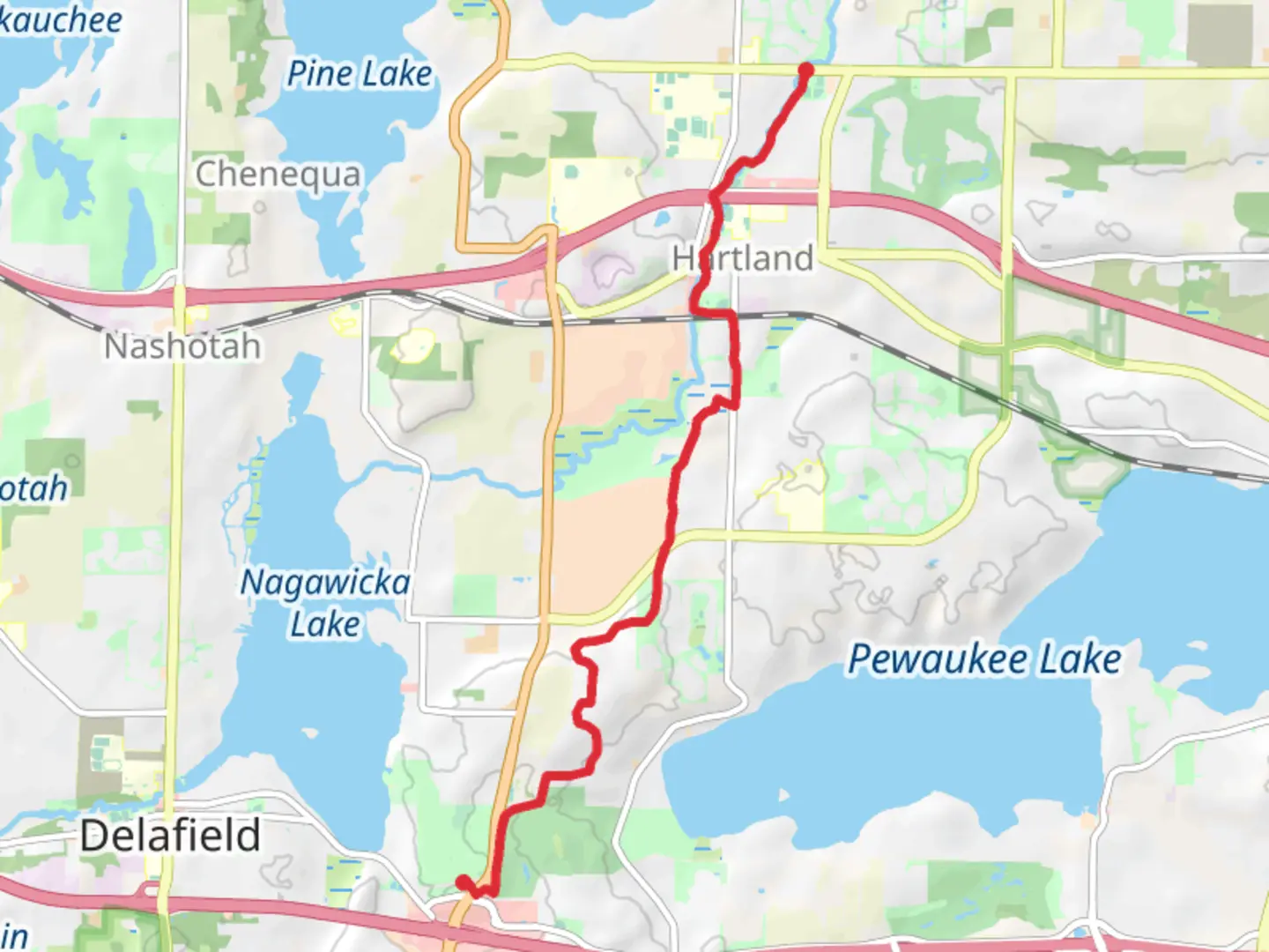 An image depicting the trail Ice Age Trail - County Highway K and its surrounding area.