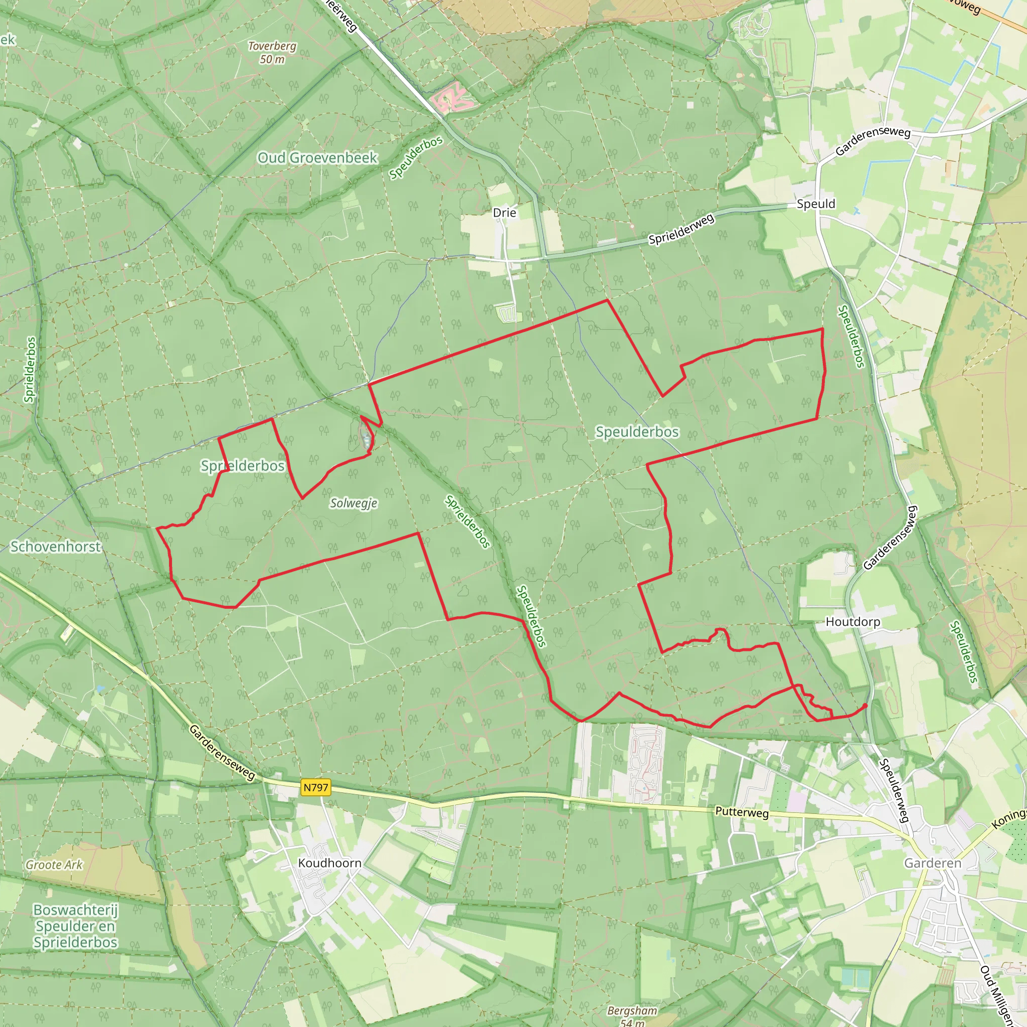 Sprielderbosch and Speulderbosch Loop mobile static map