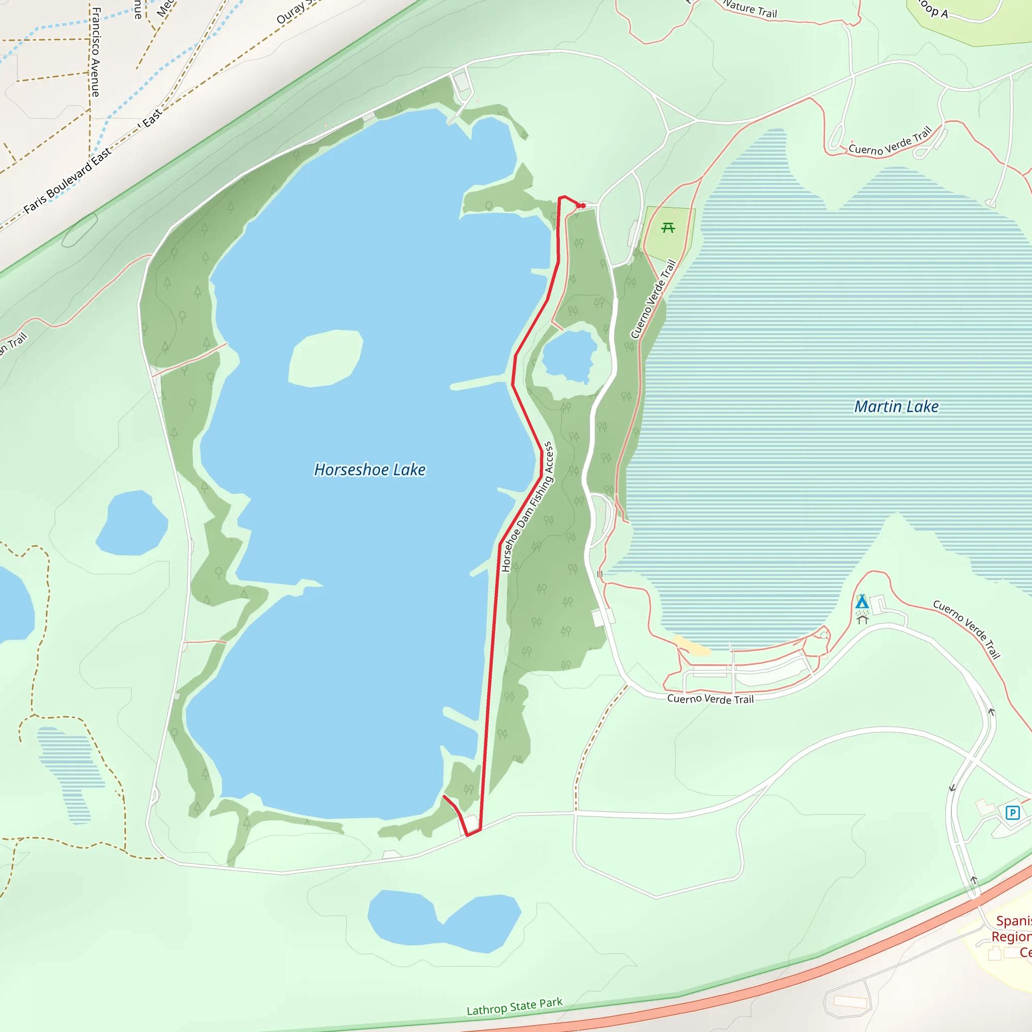 Horsehoe Dam Fishing Access mobile static map