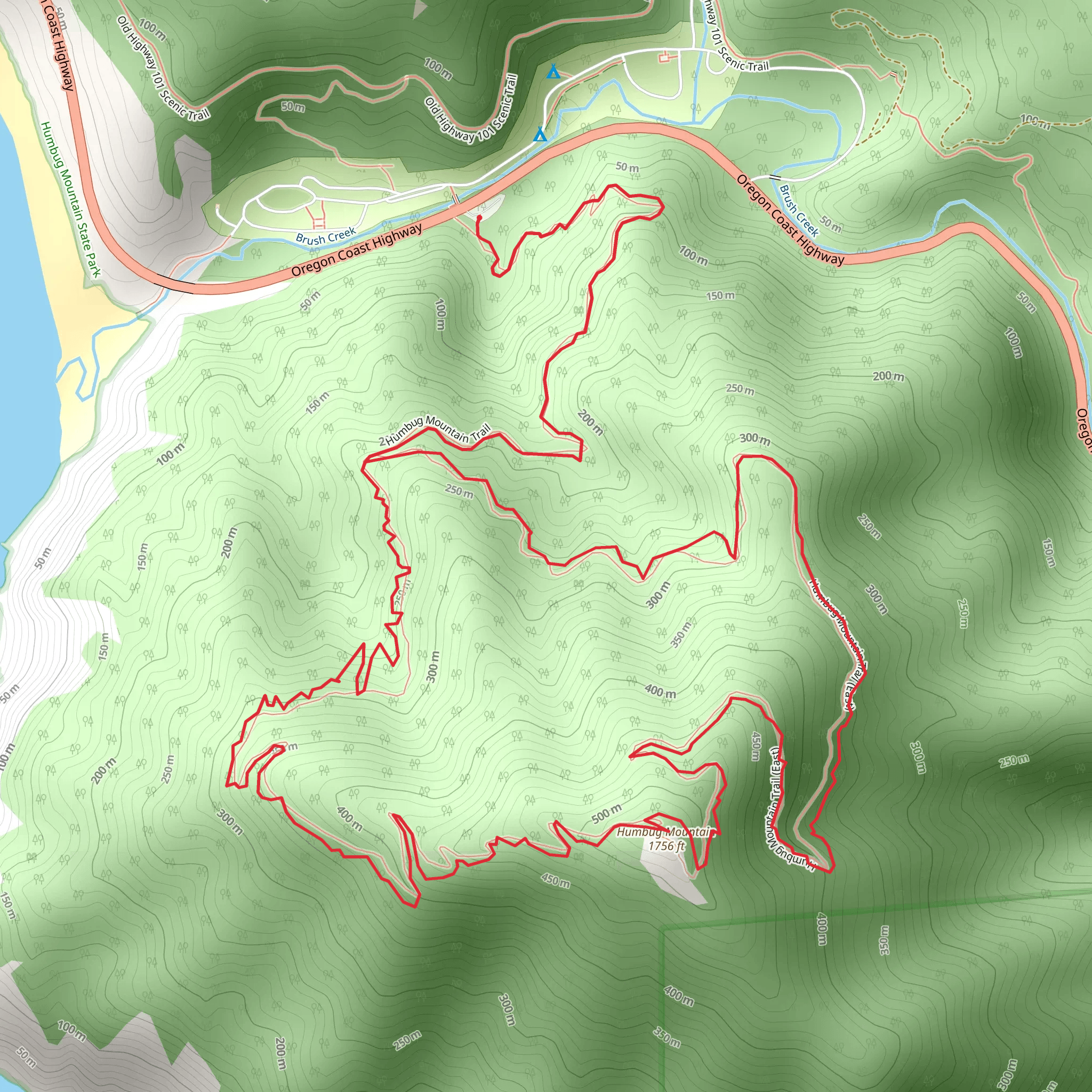 Humbug Mountain Loop Trail mobile static map