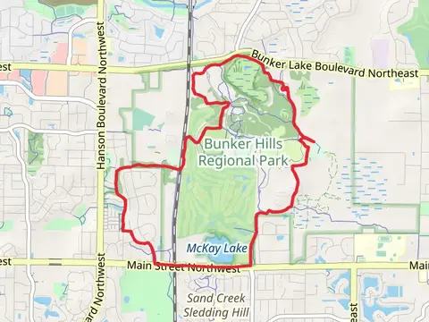 McKay Lake and Bunker Lake Loop via Prairie Oaks Trail