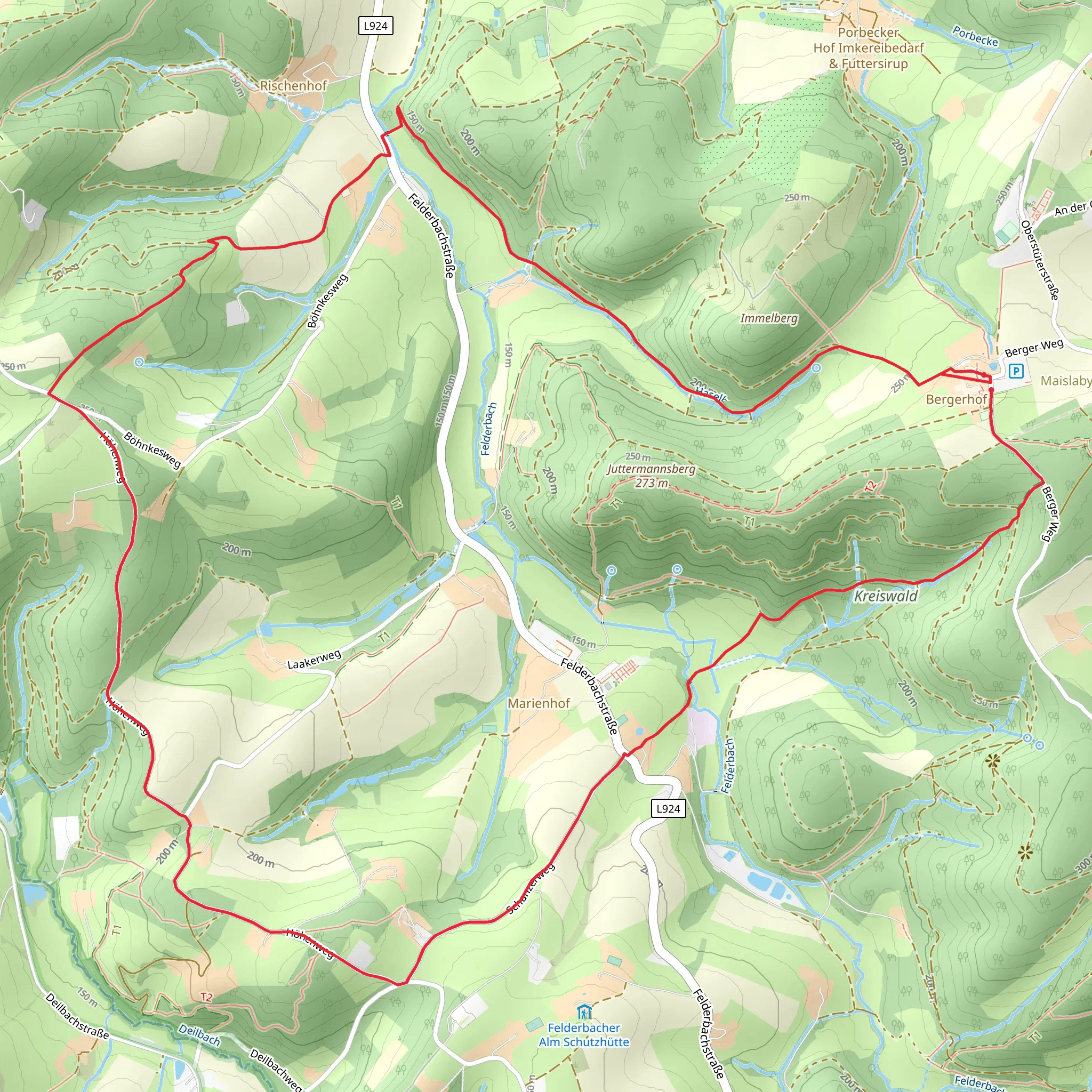 Neanderland Steig and Rund um Hattigen mobile static map