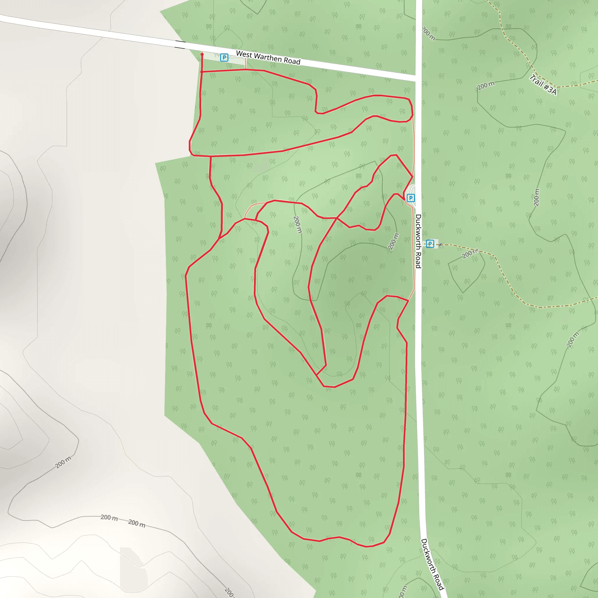 West Warthen Road Loop mobile static map