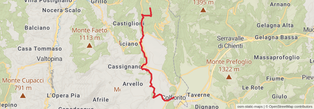 Sentiero Italia - Apennines Section stage 39 Map