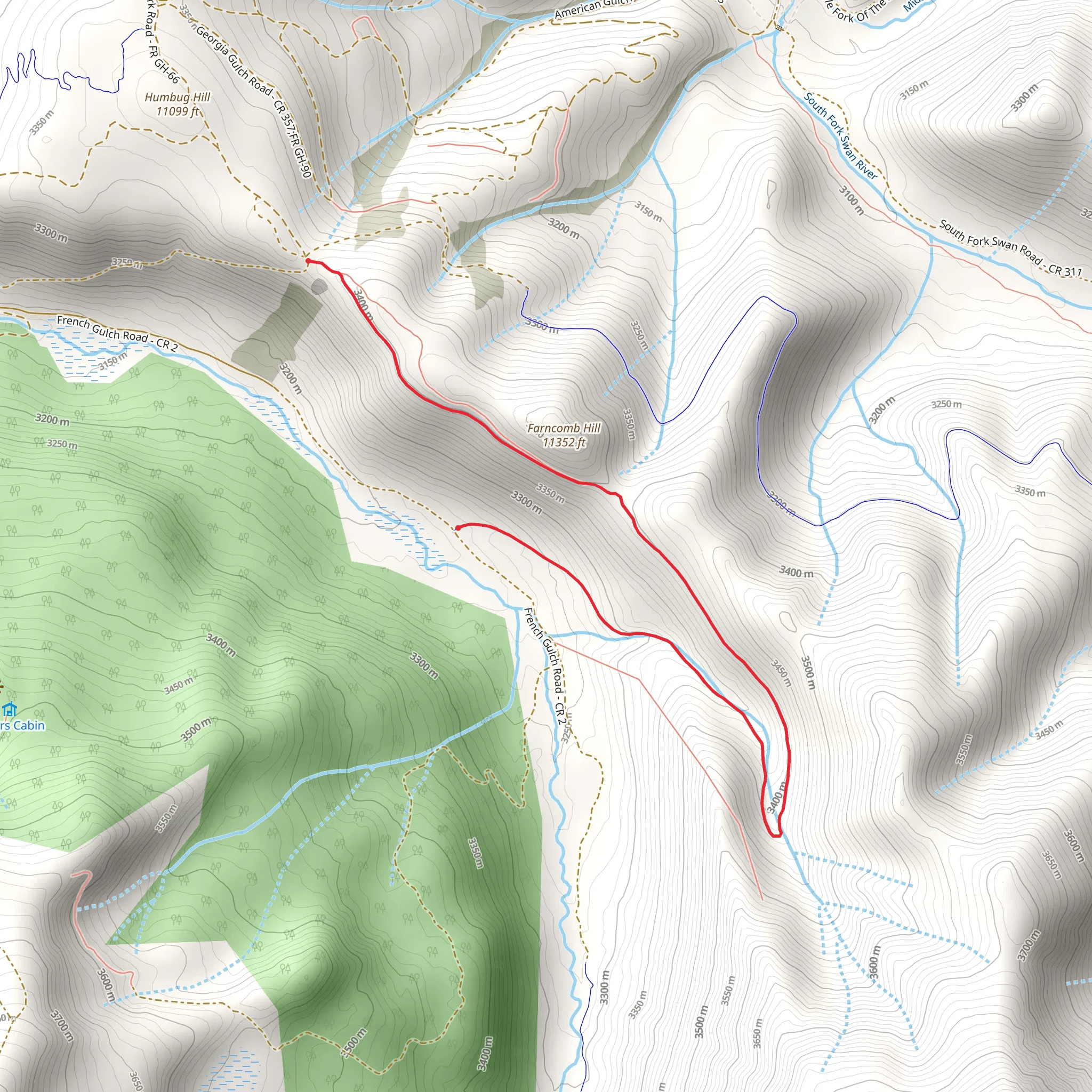 Little French Flume Trail mobile static map