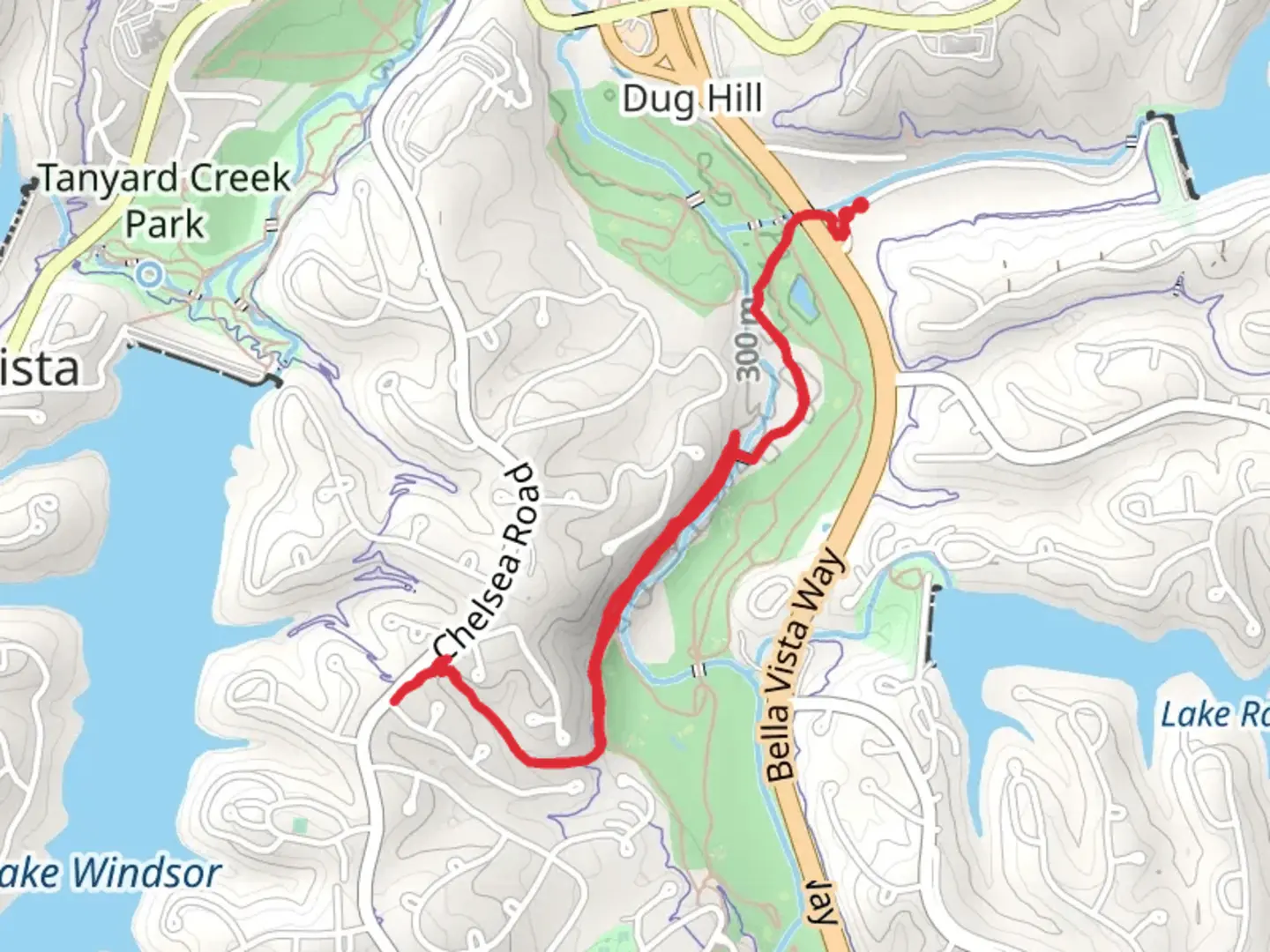 An image depicting the trail Sugar Bridge and Danger Will Robinson and its surrounding area.