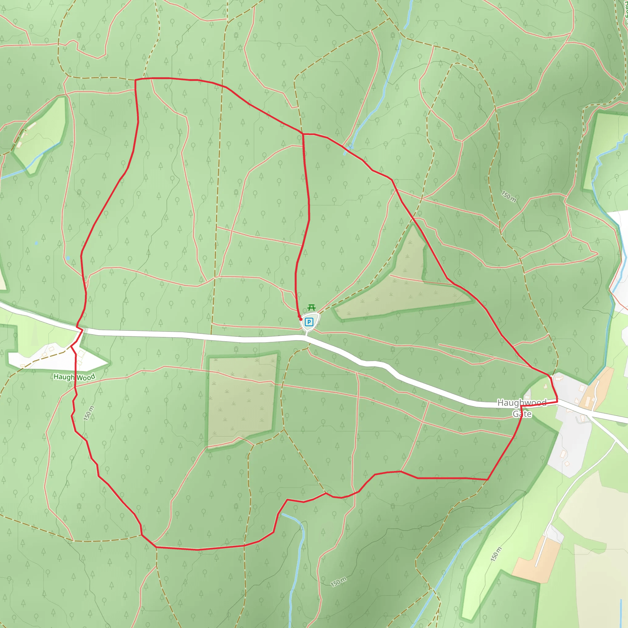 Haugh Woods Loop mobile static map