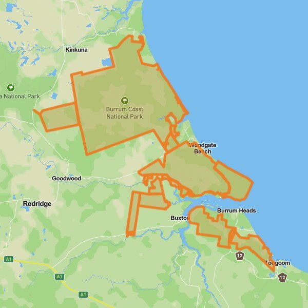 Burrum Coast National Park mobile static map