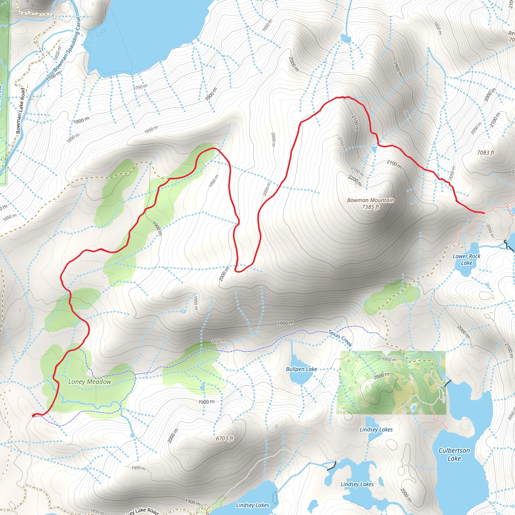 Bowman Mountain Trail mobile static map
