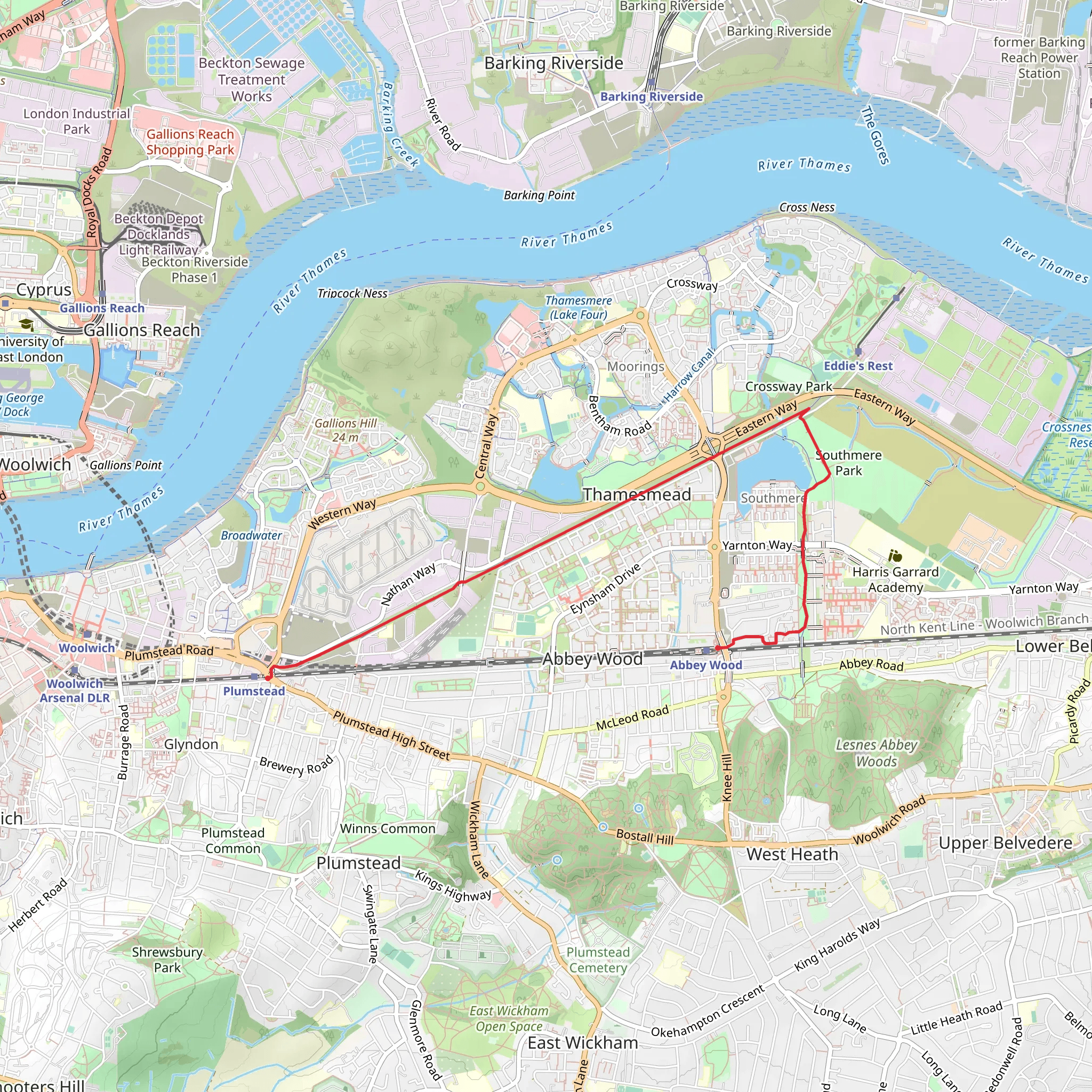 Southmere Park via The Ridgeway mobile static map