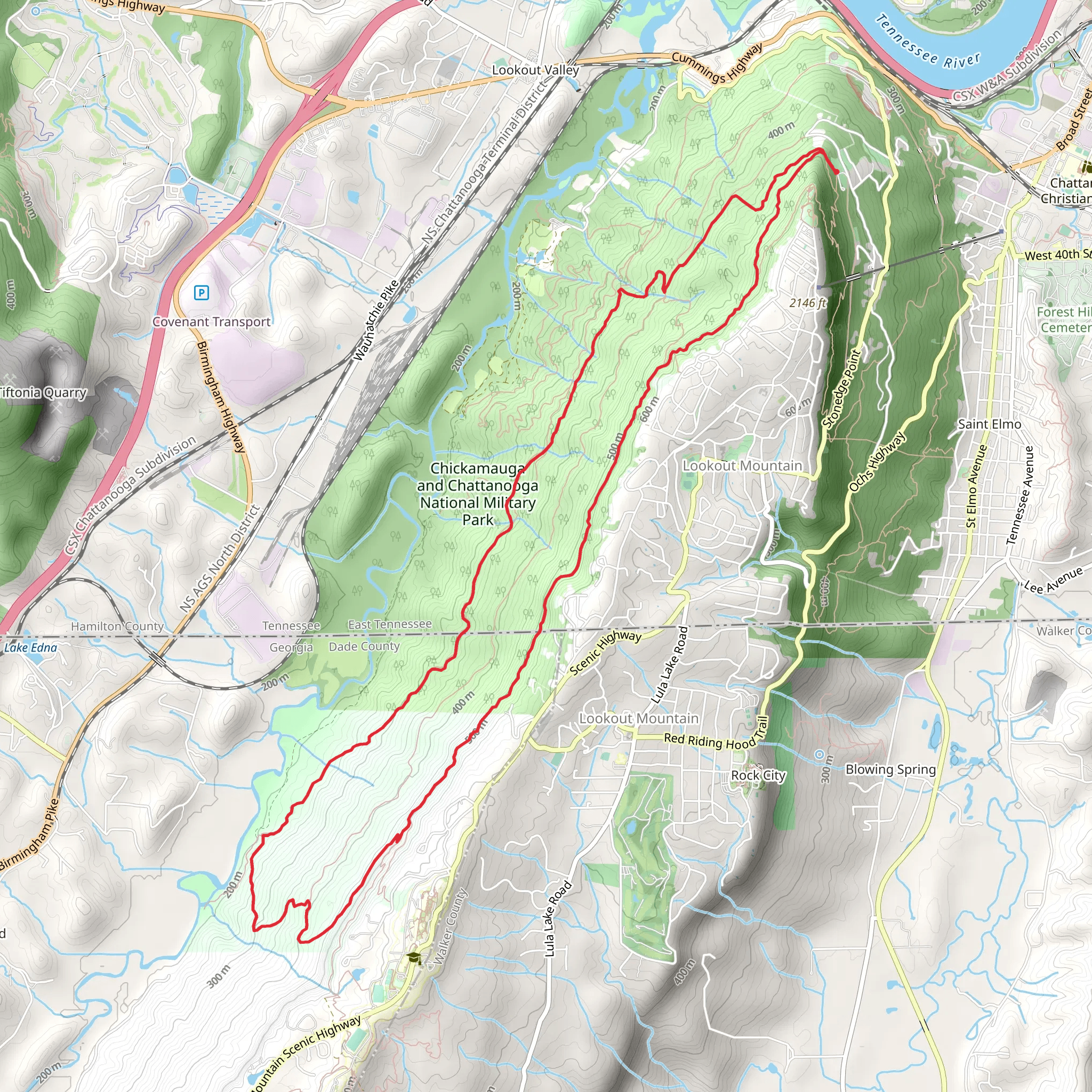 Rifle Pits, Skyuka and Bluff Loop Trail mobile static map
