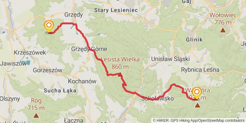 Main Sudety Trail stage 8 Map